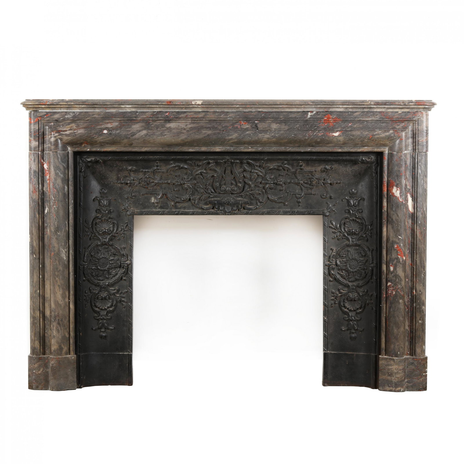 Antique Iron Fireplace Surround and Marble Mantel (1 of 10)