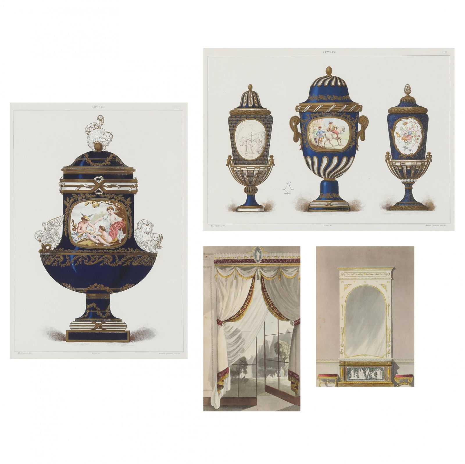 Two Pairs of Antique Prints Featuring Architecture and Decorative Objects (1 of 10)