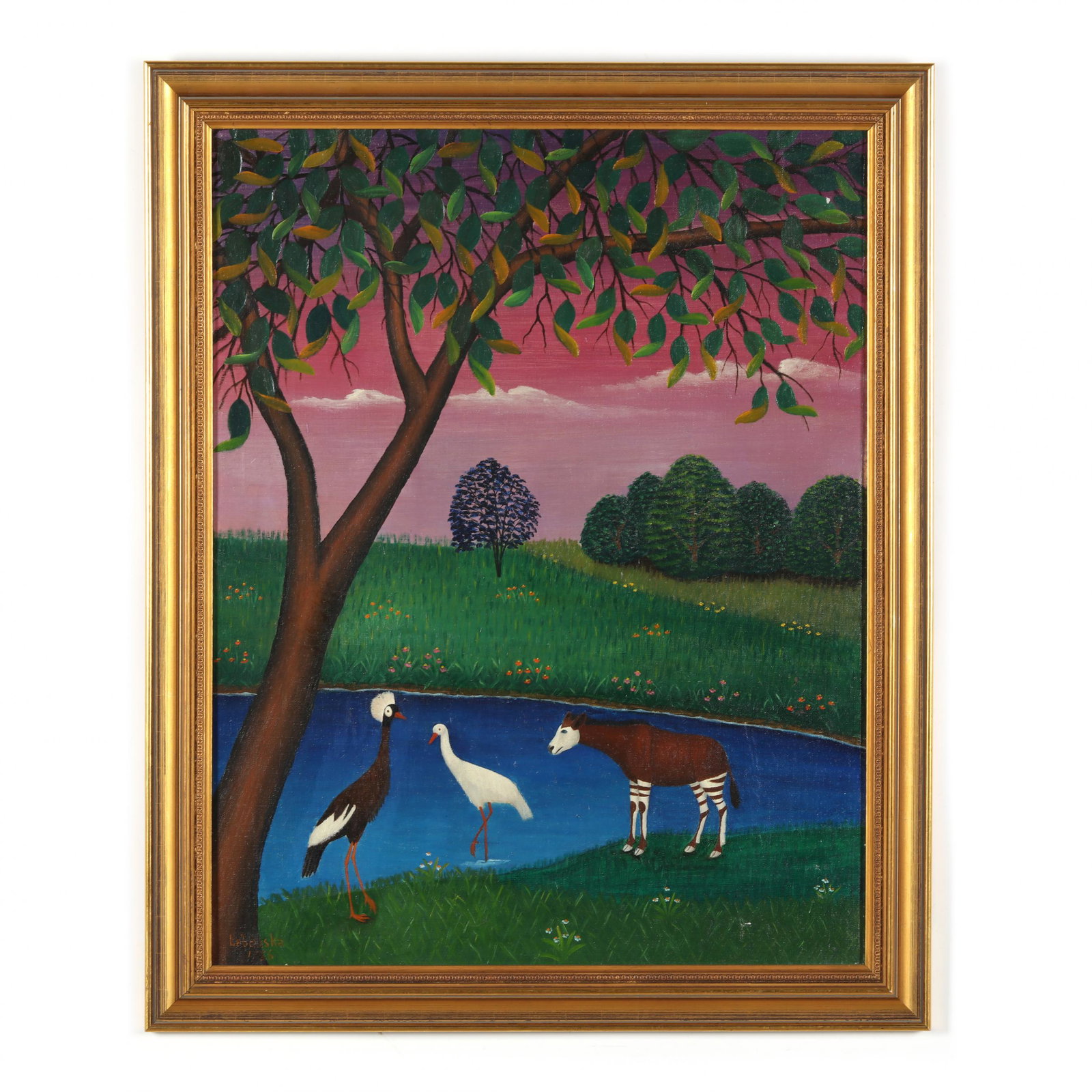 Lawrence Lebduska (American, 1894-1966), Jungle Scene (1 of 5)