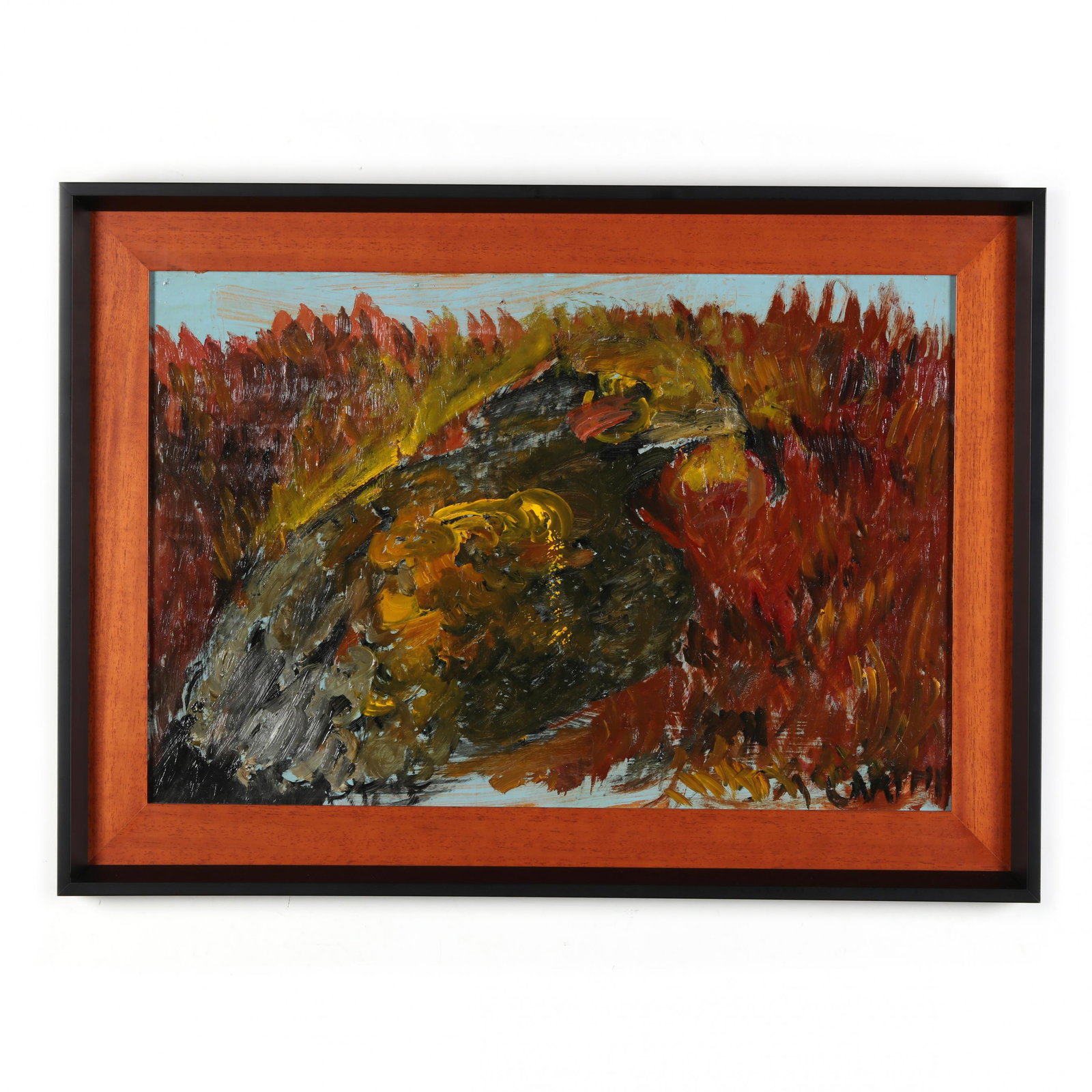 Justin McCarthy (American, 1891-1977), Bird in Brush: Justin McCarthy (American, 1891-1977), Bird in Brushoil on board, signed at lower right, presented in a later frame. Frame dimensions 21 x 28 5/8 in. Justin McCarthy was born in Hazleton, Pennsylvania