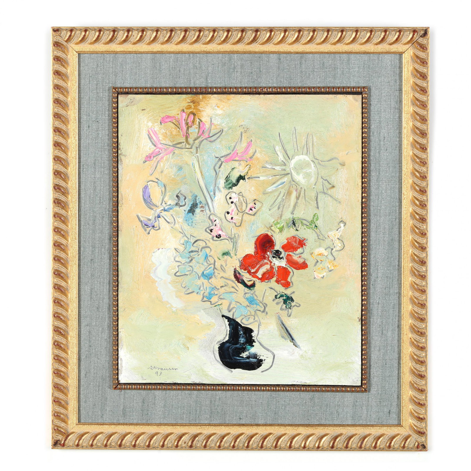 Sterling Strauser (American, 1907-1995), Floral Still Life with Black Vase (1 of 5)