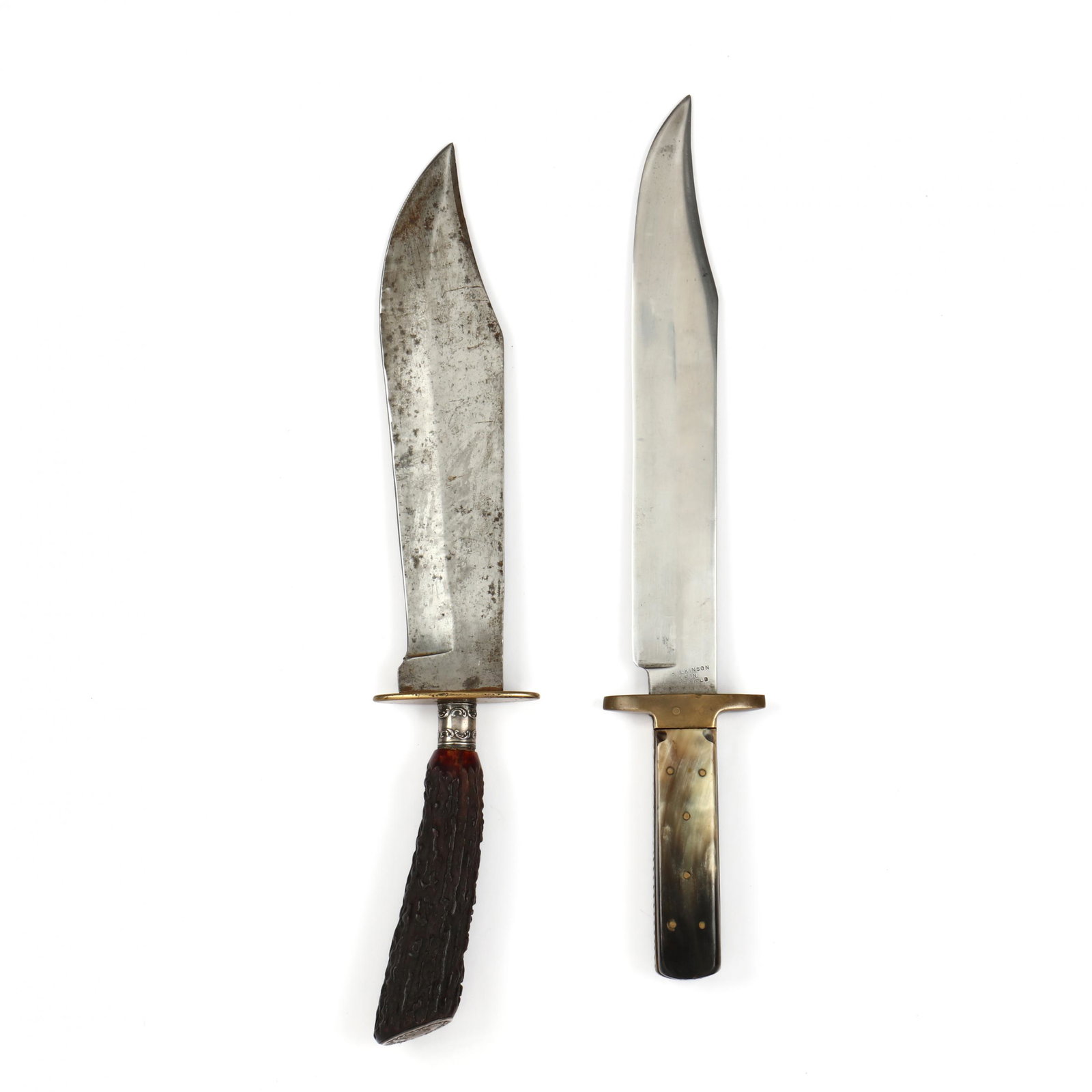 Two Large English Clip Point Bowie Knives (1 of 4)