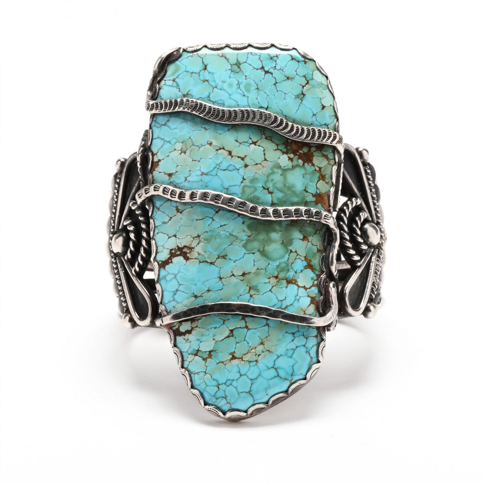Silver and Turquoise Cuff Bracelet (1 of 3)