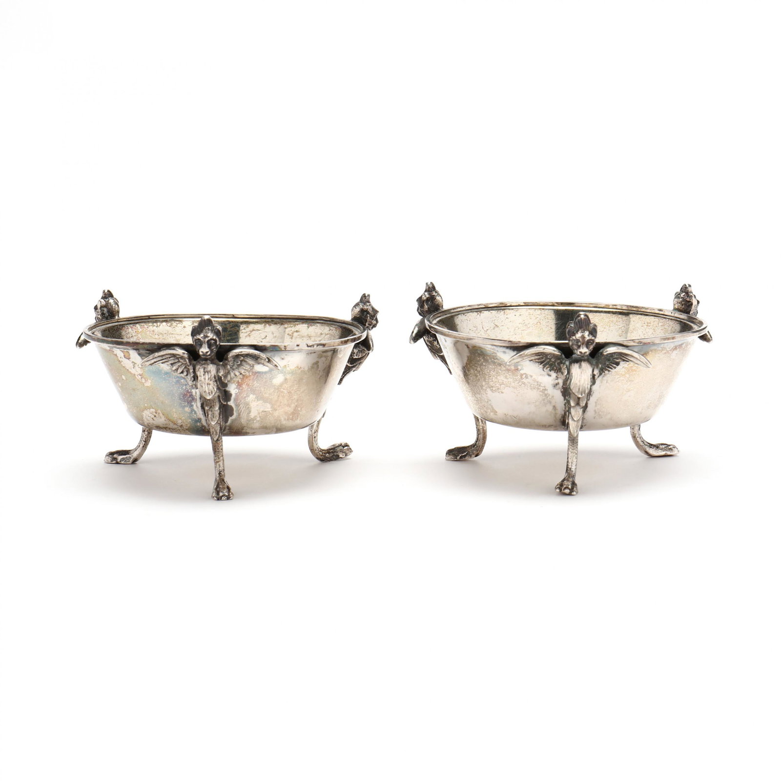Pair of Gorham Coin Silver Figural Salt Cellars (1 of 5)