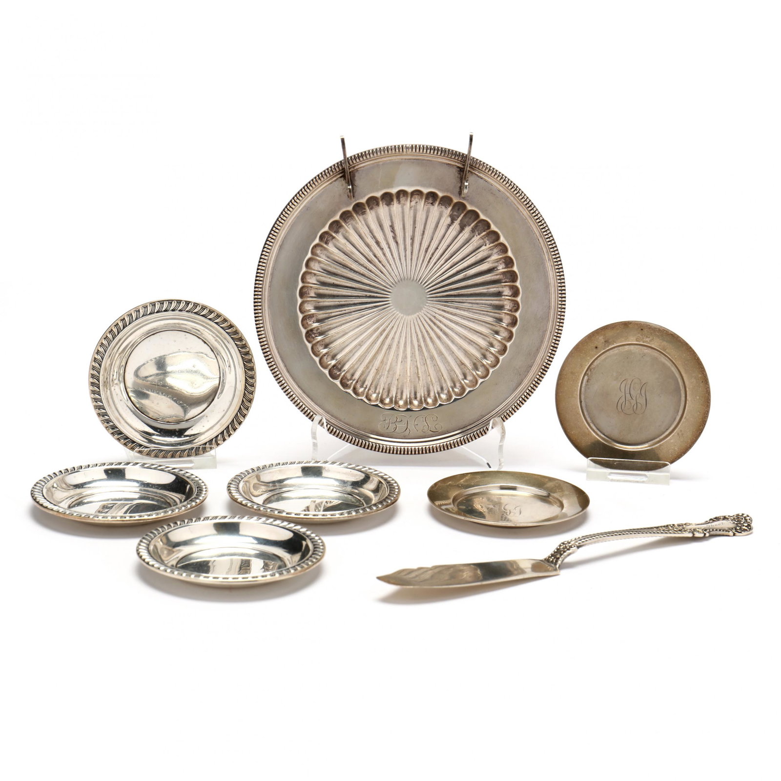 An Assembled Set of Sterling Silver Butter Serving Pieces (1 of 9)