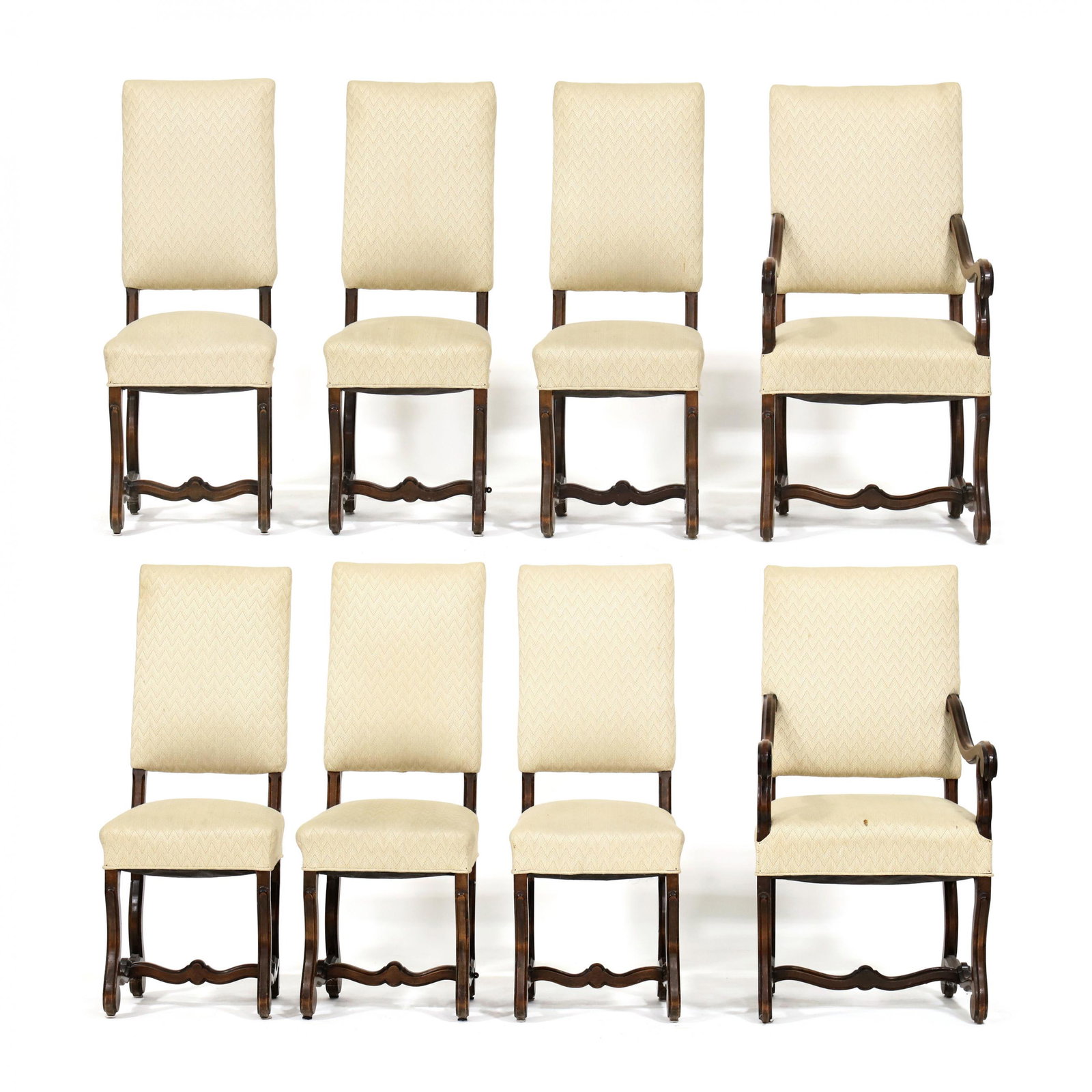 Set of Eight Spanish Renaissance Style Walnut Dining Chairs (1 of 9)