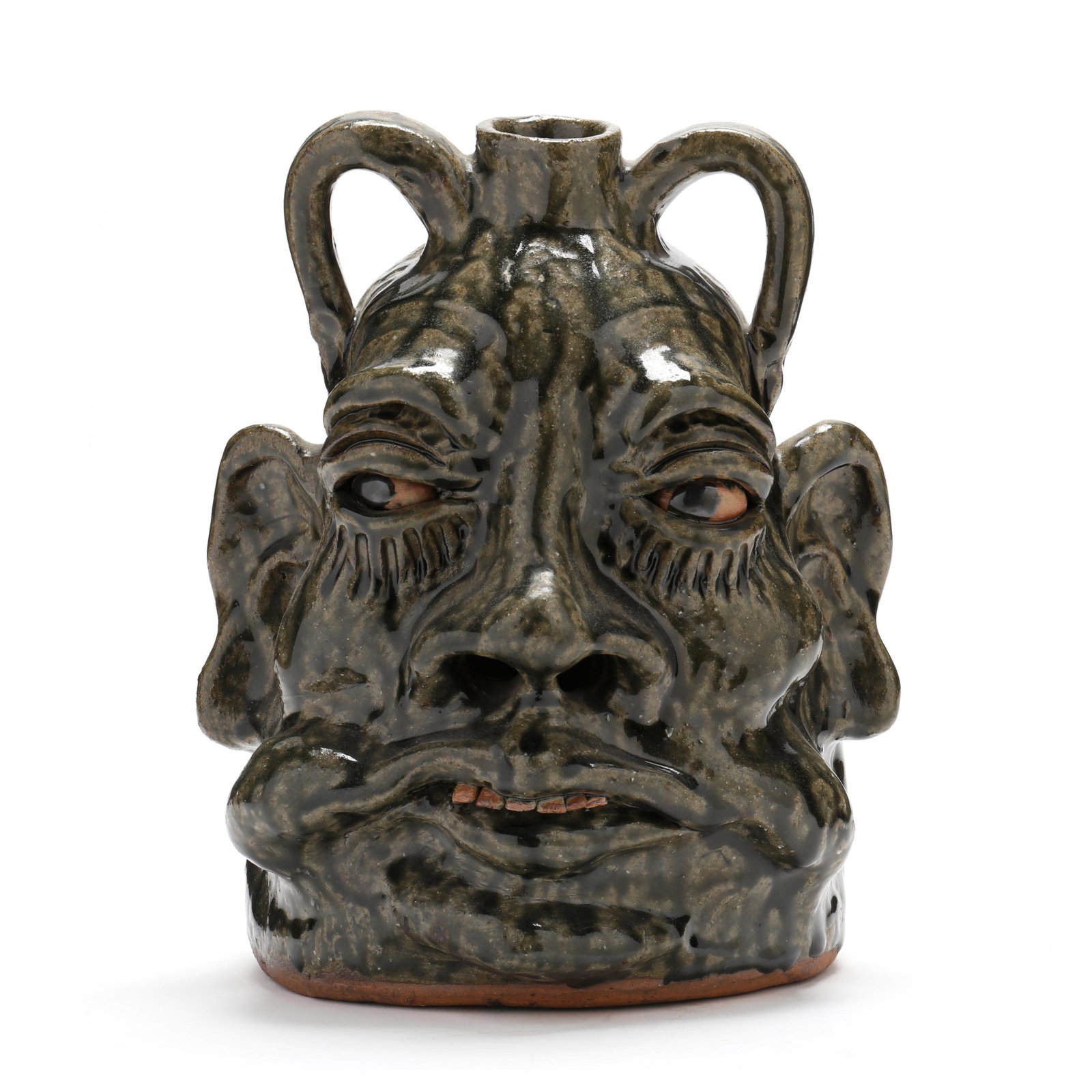 Grumpy Face Jug,  GateMouth  Cleater Meaders, Jr. (White County, GA 1927-2003) (1 of 10)