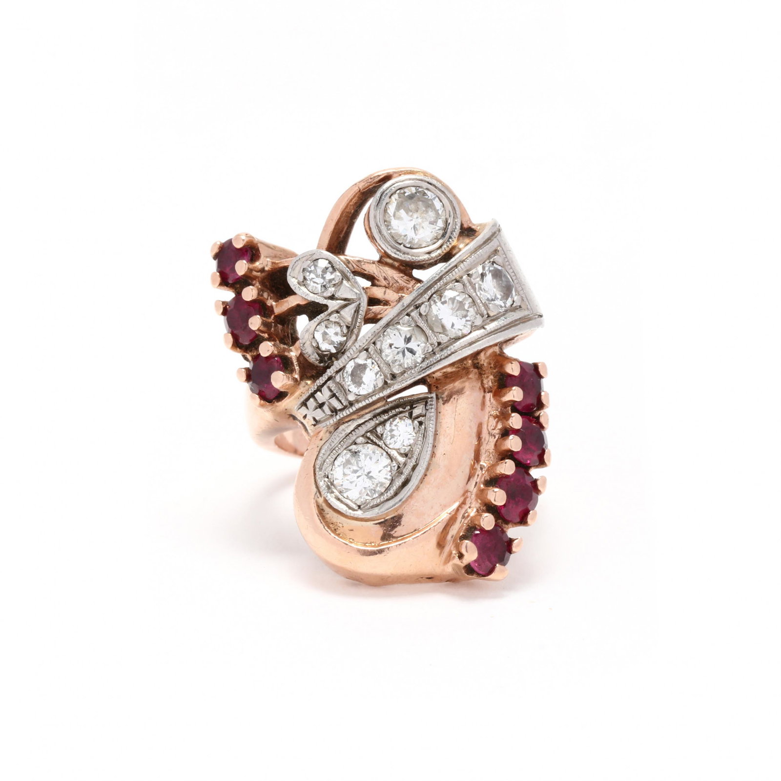 Retro Rose Gold and Gem-Set Ring (1 of 4)