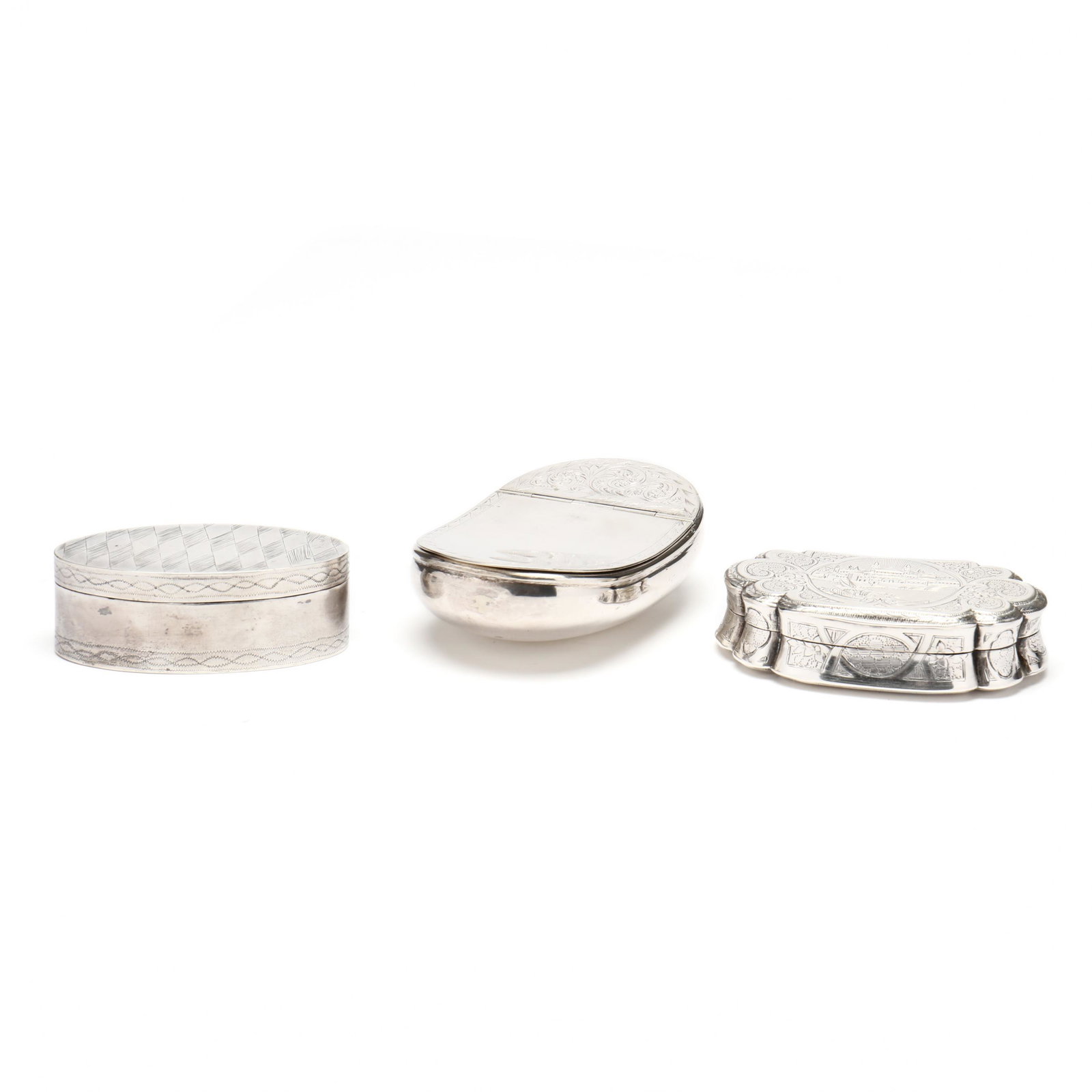 Three Antique Continental Silver Snuff Boxes (1 of 9)