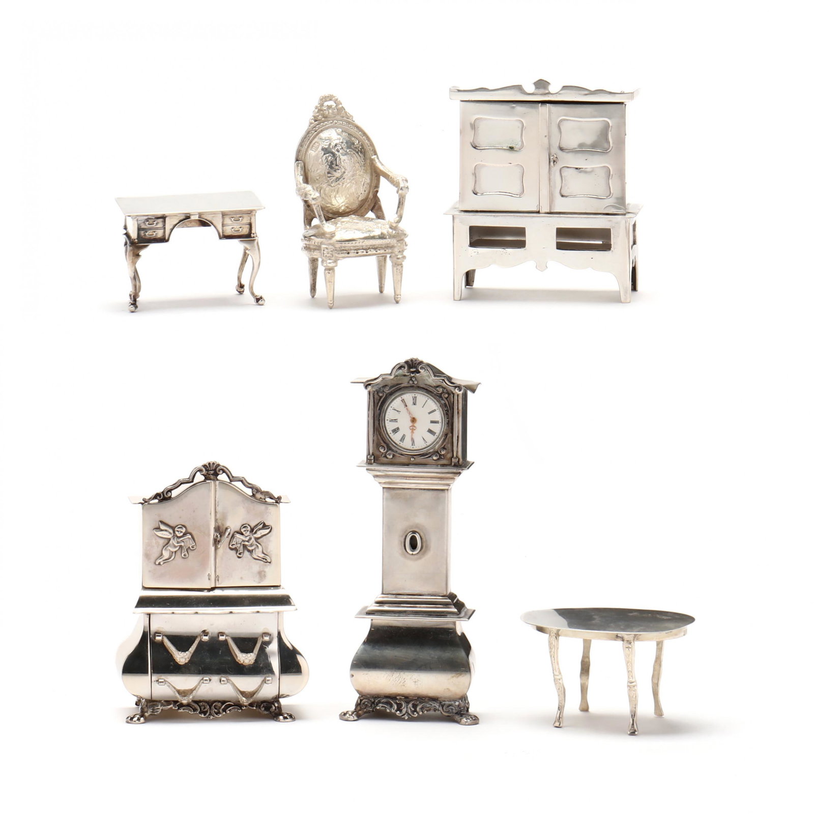 Six Silver Miniature Models of Dollhouse Furniture (1 of 10)