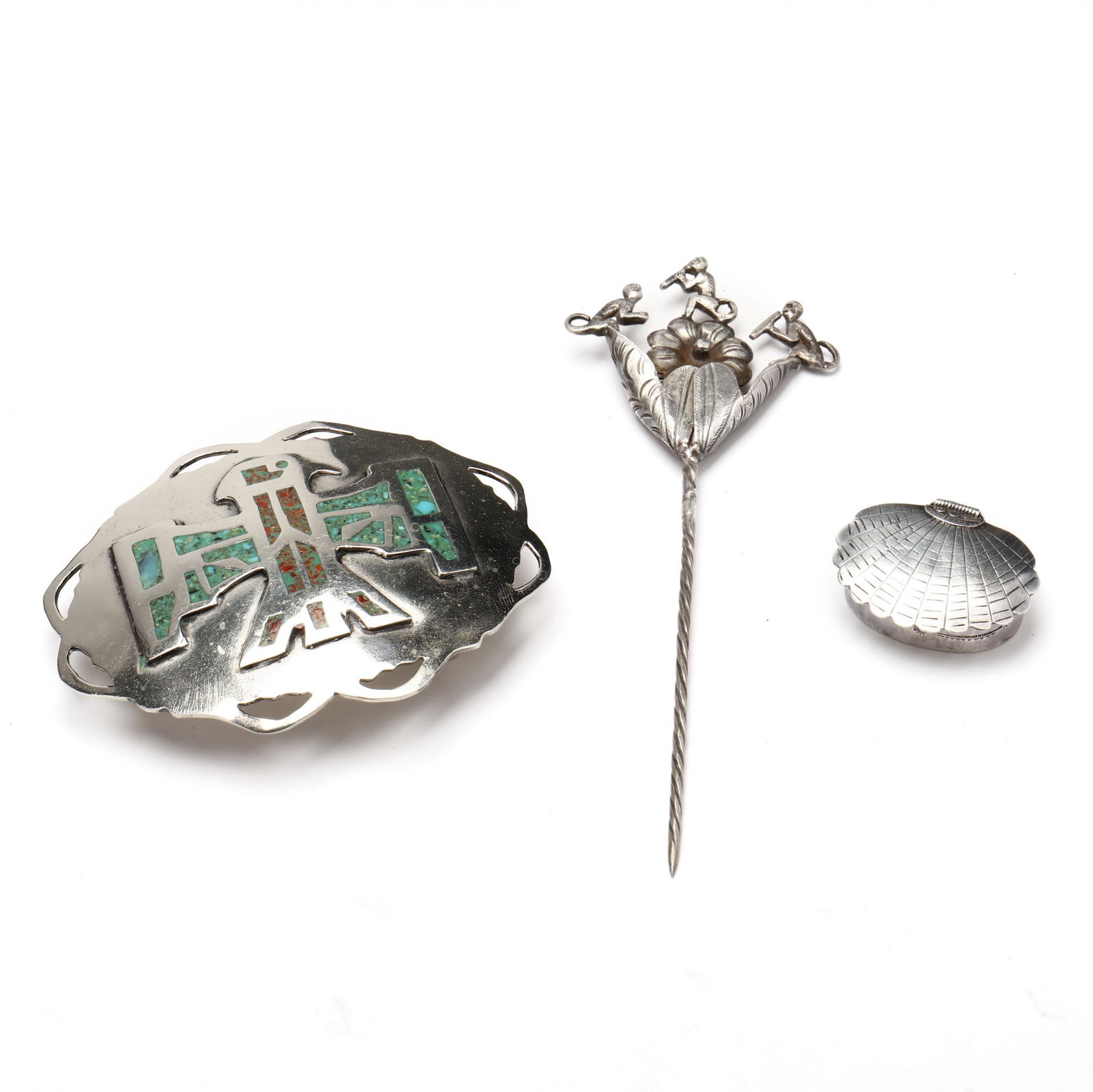 Three American Indian and Spanish Colonial Silver  Objets d'art (1 of 3)