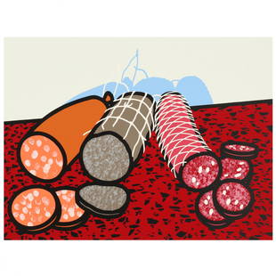 Patrick Caulfield (British, 1936-2005), Three Sausages: Patrick Caulfield (British, 1936-2005), Three Sausages screenprint in colors, 1978, pencil signed, marked as artist's proof and numbered (11/14 A.P.) lower right, printed by Kelpra Studio and with