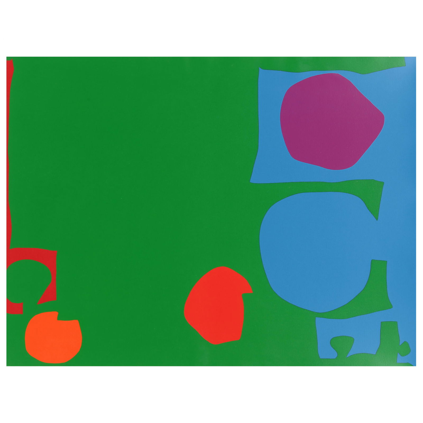 Patrick Heron (British, 1920-1999), Three Reds in Green and Magenta in Blue: Patrick Heron (British, 1920-1999), Three Reds in Green and Magenta in Bluescreenprint in colors, 1970, pencil signed, dated, and marked as artist's proof lower margin, with full margins, unframed. Im
