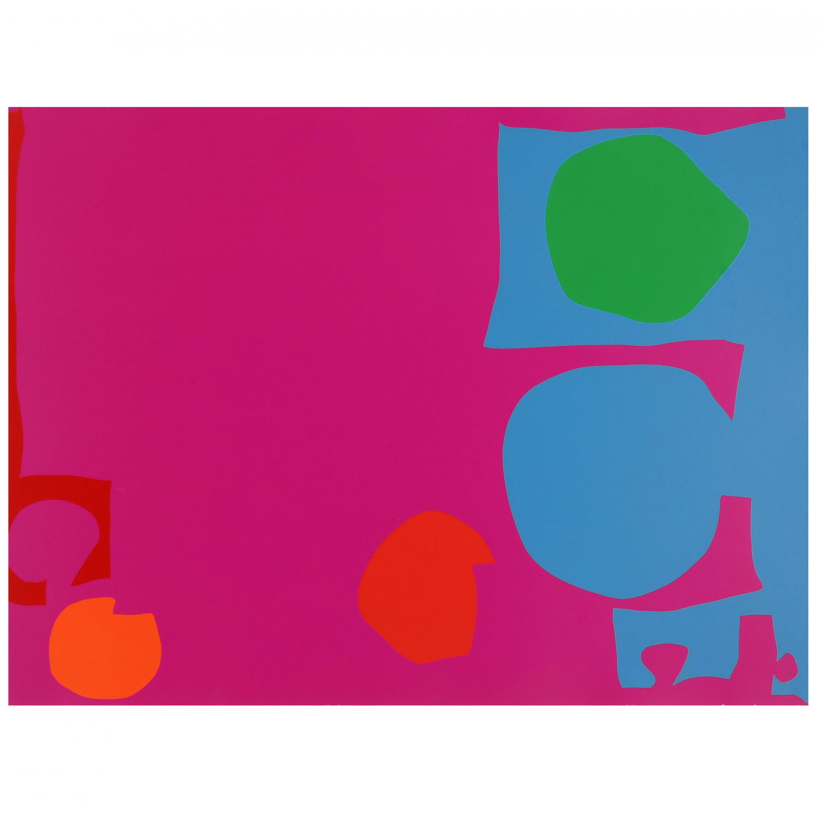 Patrick Heron (British, 1920-1999), Three Reds in Magenta and Green in blue: Patrick Heron (British, 1920-1999), Three Reds in Magenta and Green in bluescreenprint in colors, 1970, pencil signed, dated, and marked as artist's proof lower margin, with full margins, unframed. Im