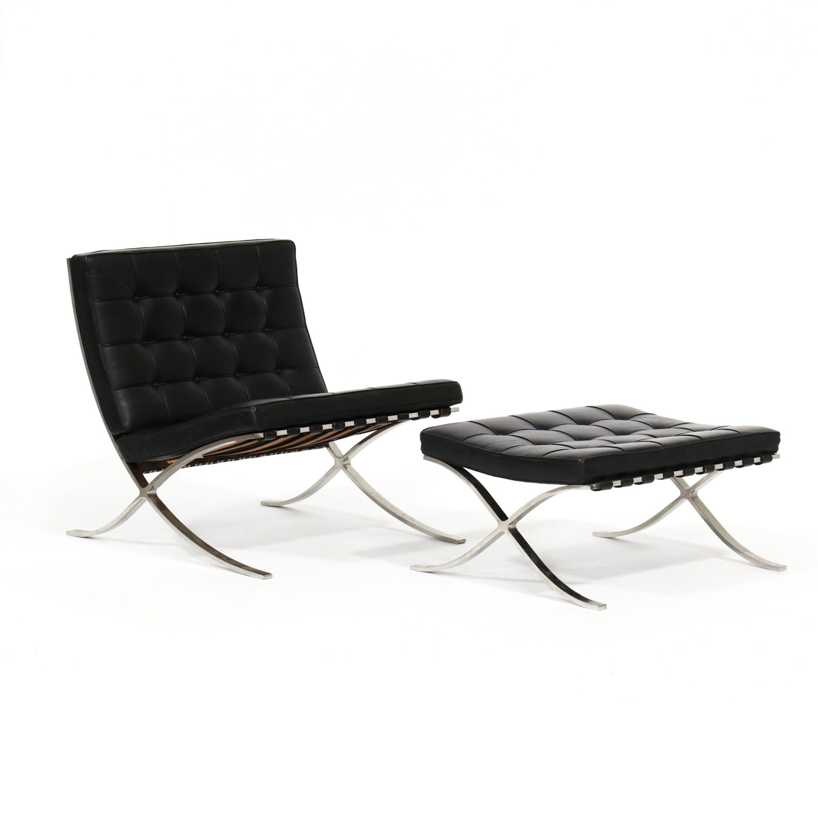 attributed to Ludwig Mies van der Rohe (German/American, 1886-1969), Barcelona Chair and Ottoman (1 of 10)