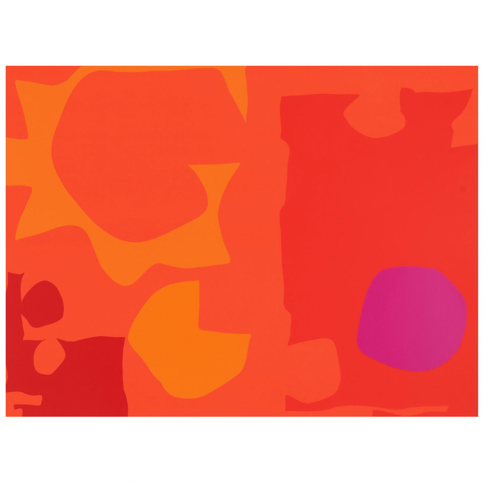 Patrick Heron (British, 1920-1999), Six in Vermilion with Violet in Red: April 1970: Patrick Heron (British, 1920-1999), Six in Vermilion with Violet in Red: April 1970screenprint in colors, 1970, pencil signed, dated, and marked as artist's proof lower margin, with full margins, unfr