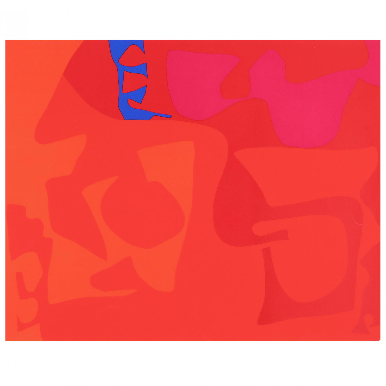Patrick Heron (British, 1920-1999), Small Red January 1973: 1: Patrick Heron (British, 1920-1999), Small Red January 1973: 1screenprint in colors, 1973, pencil signed, dated, and numbered 53/72 lower margin, with full margins, unframed. Image size 16 3/4 x 20 1/2