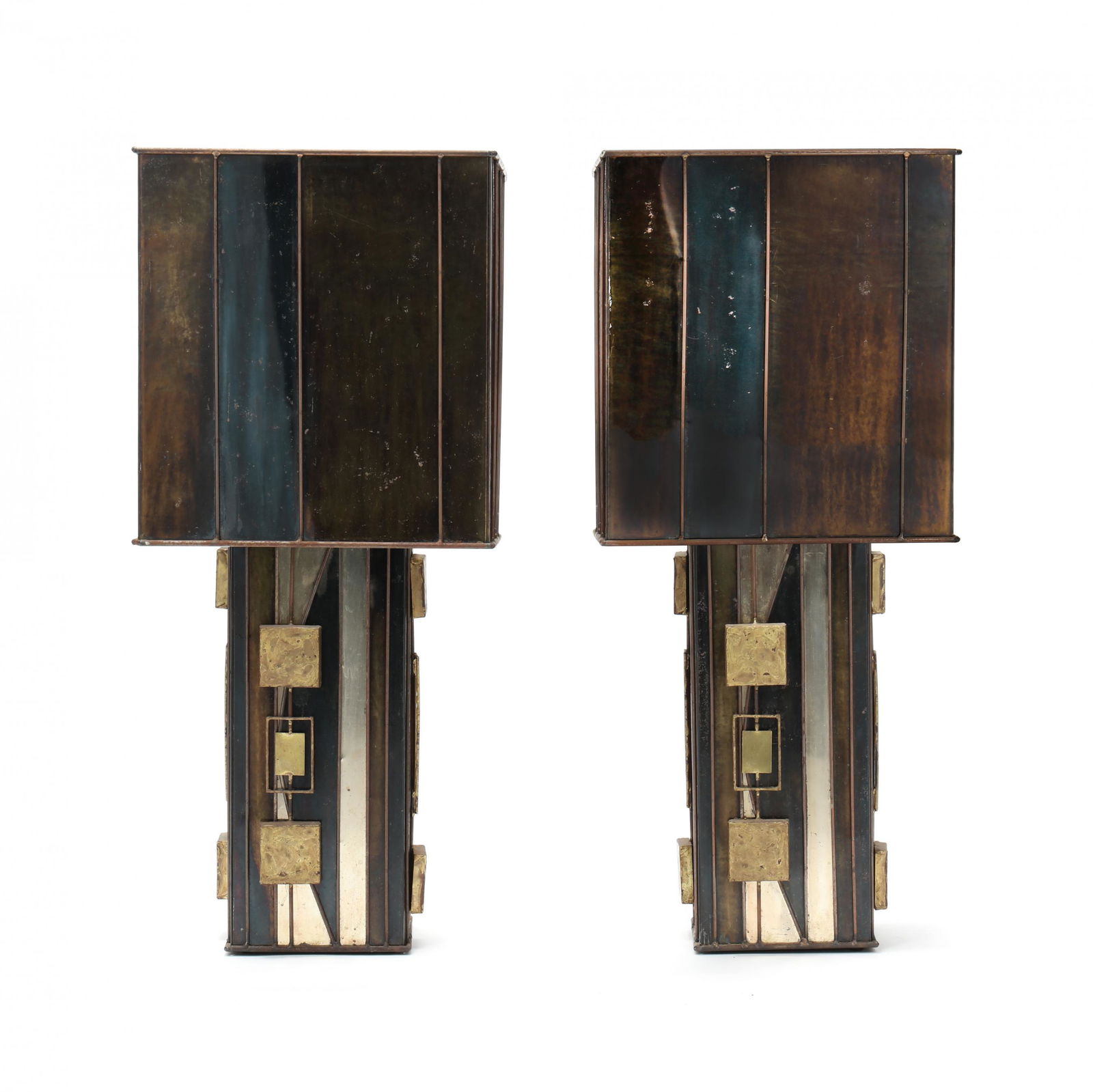 Curtis Jere, Pair of Brutalist Brass Table Lamps (1 of 10)
