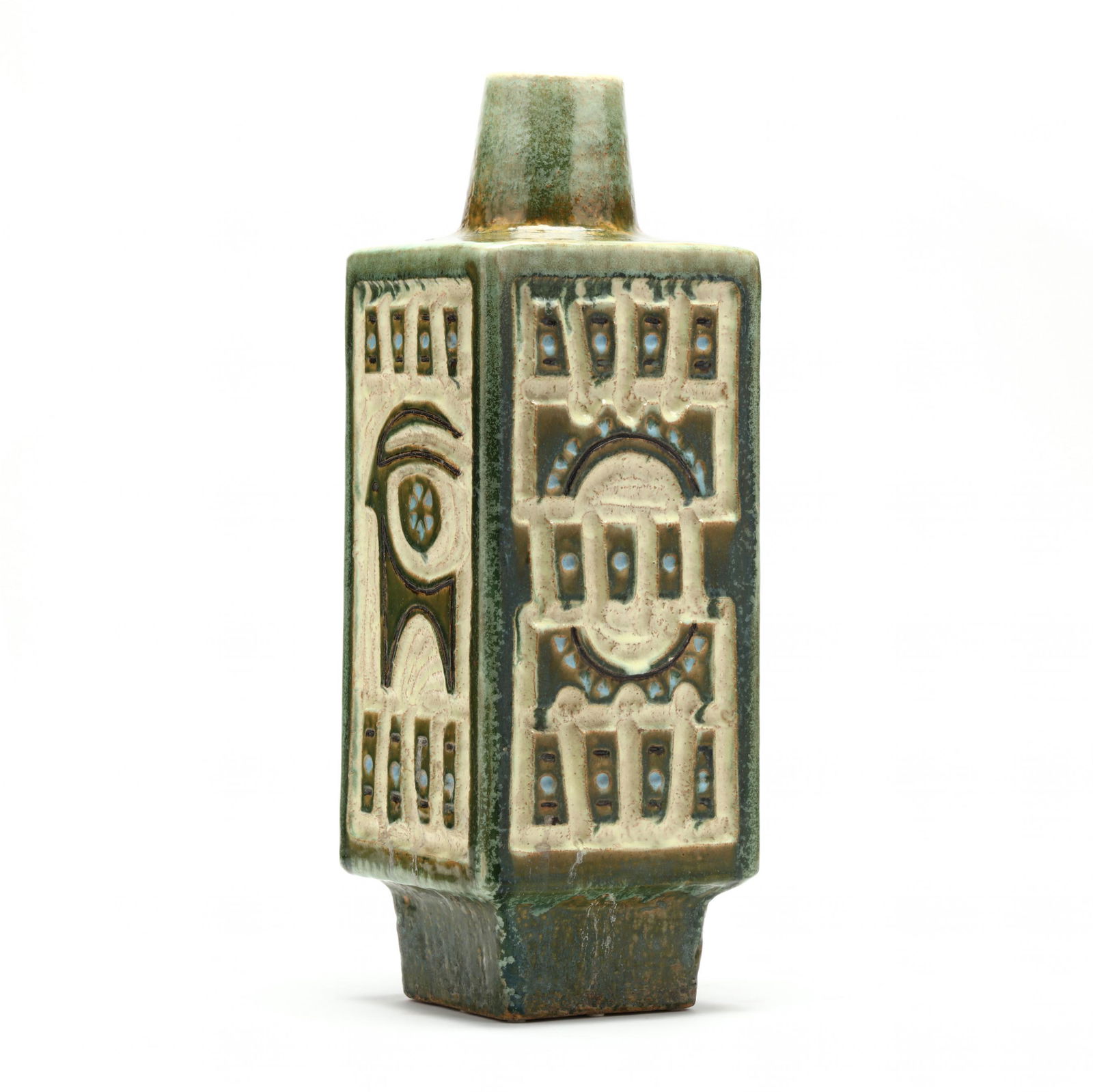 attributed Zsolnay, Tall Modernist Pottery Vase (1 of 6)