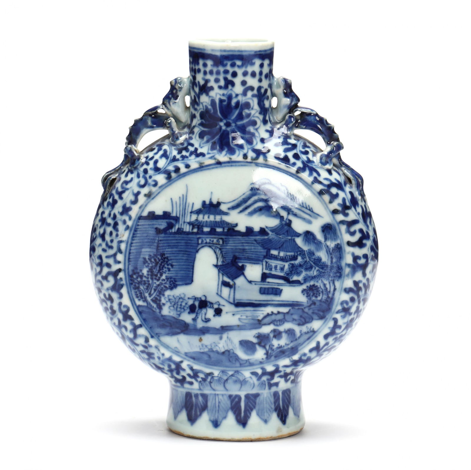 A Chinese Blue and White Porcelain Moon Flask (1 of 7)