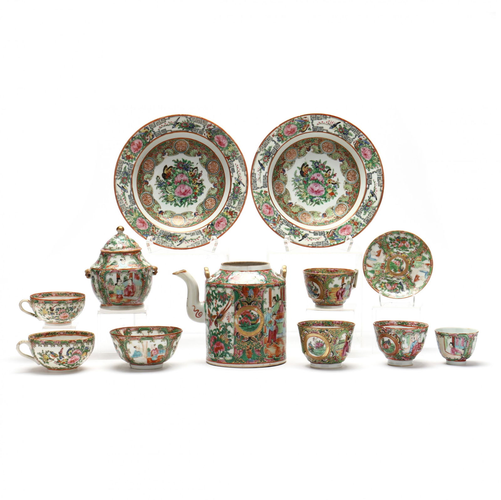 A Collection of Chinese Export Rose Mandarin Porcelain (1 of 10)