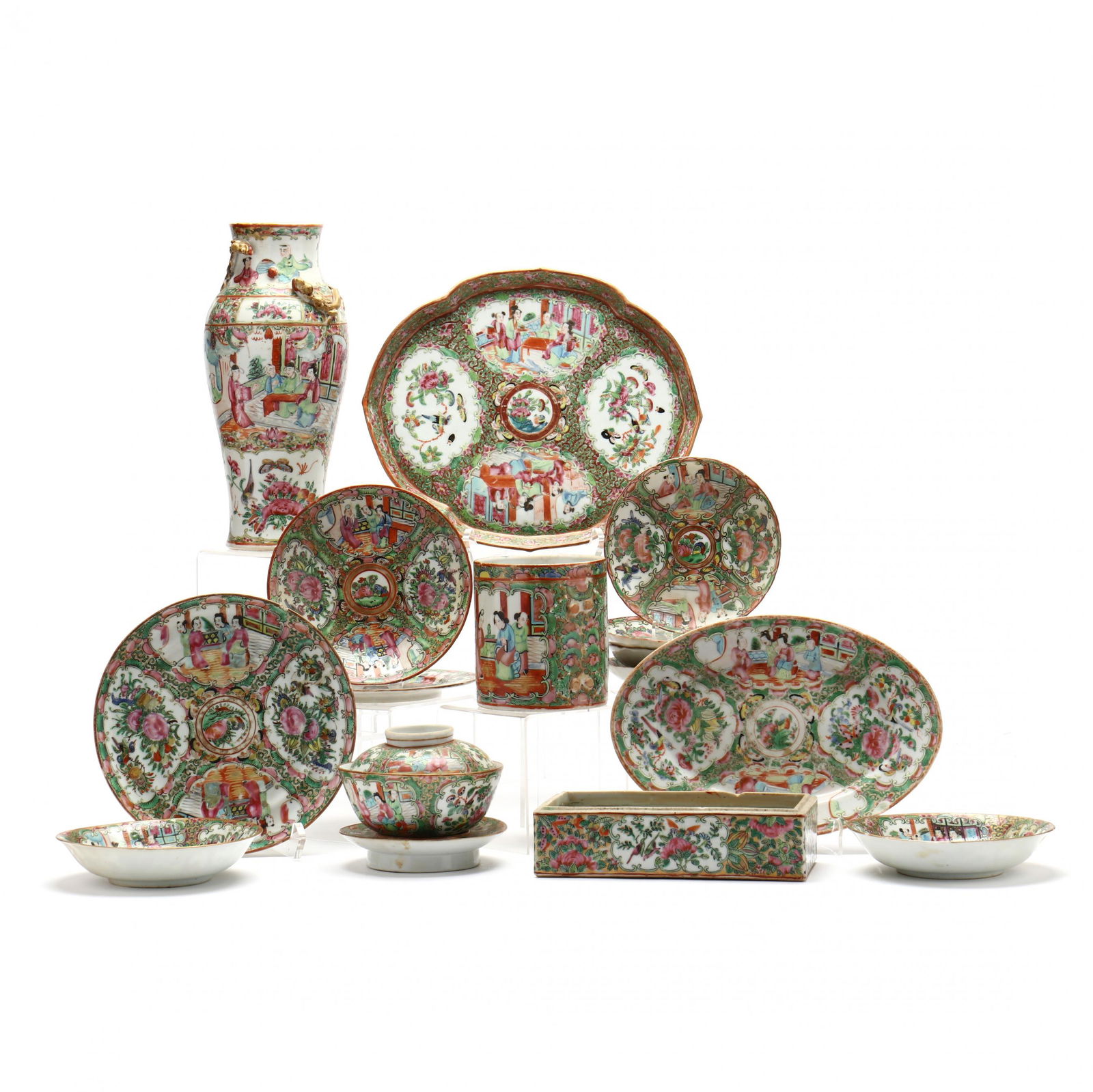 A Group of Chinese Rose Mandarin Export Porcelain (1 of 10)