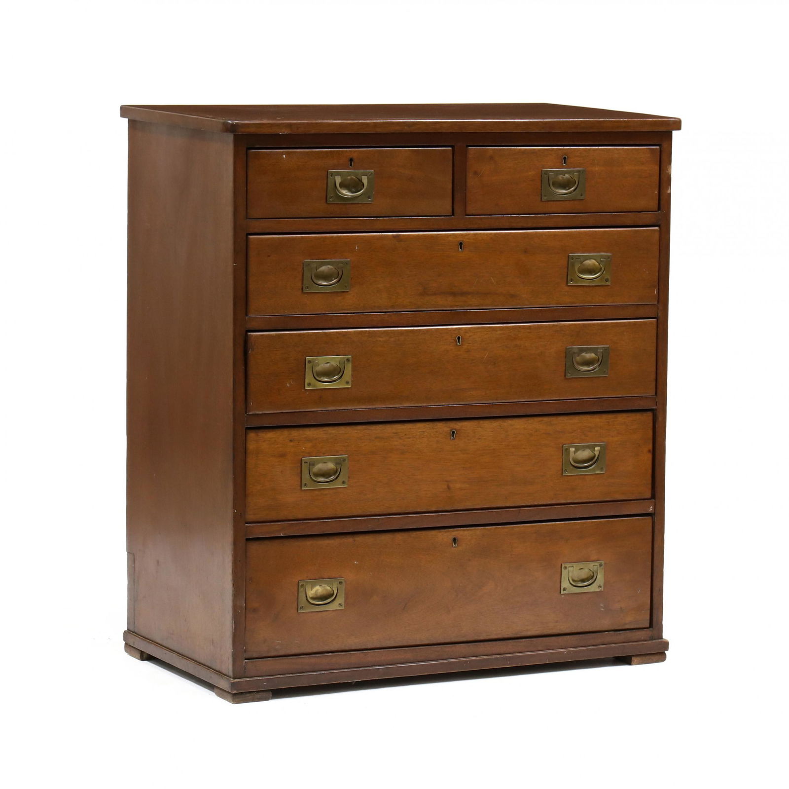Antique English Mahogany Campaign Chest of Drawers (1 of 5)