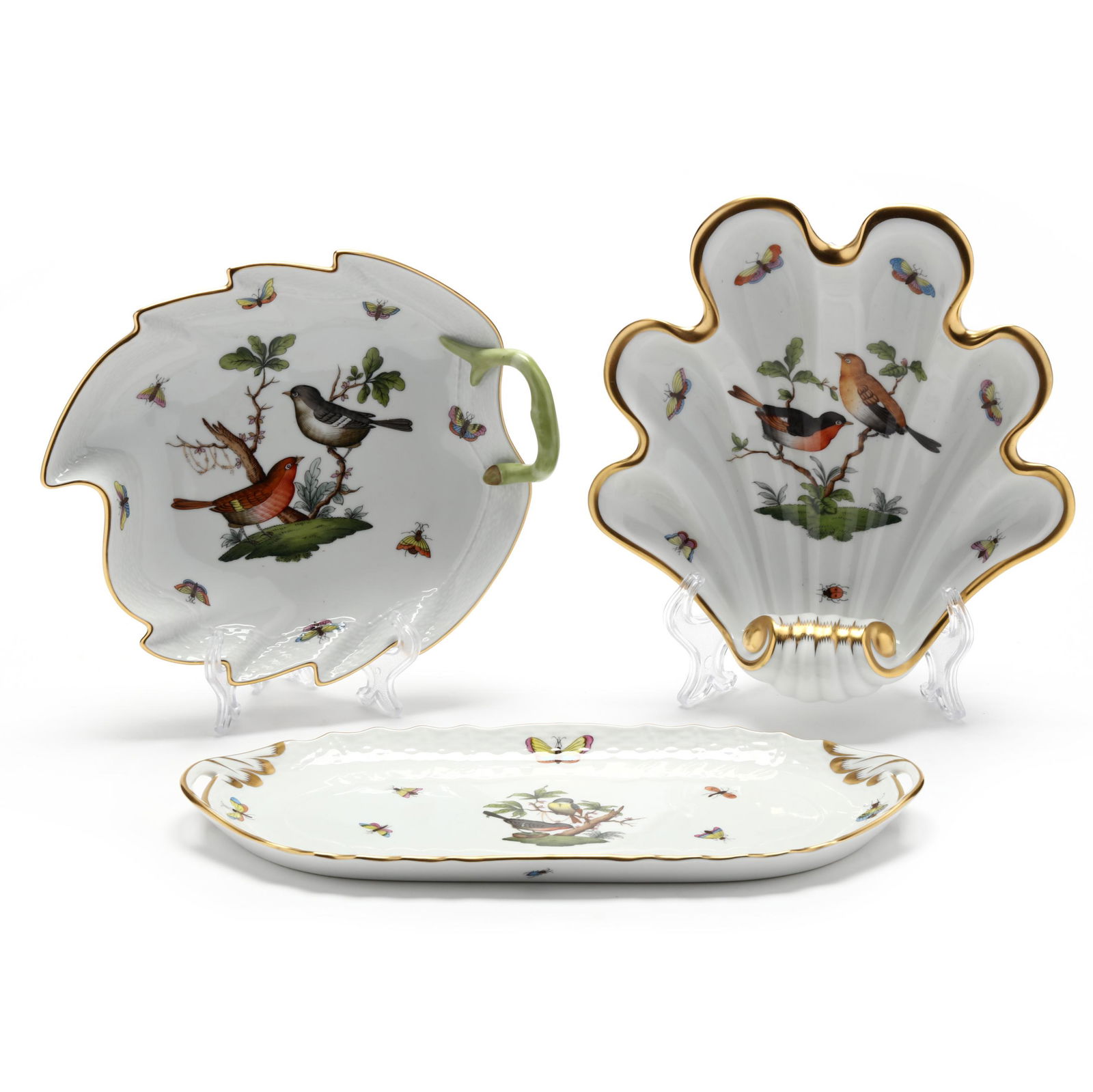 Three Herend Porcelain  Rothschild Bird  Small Serving Vessels (1 of 6)