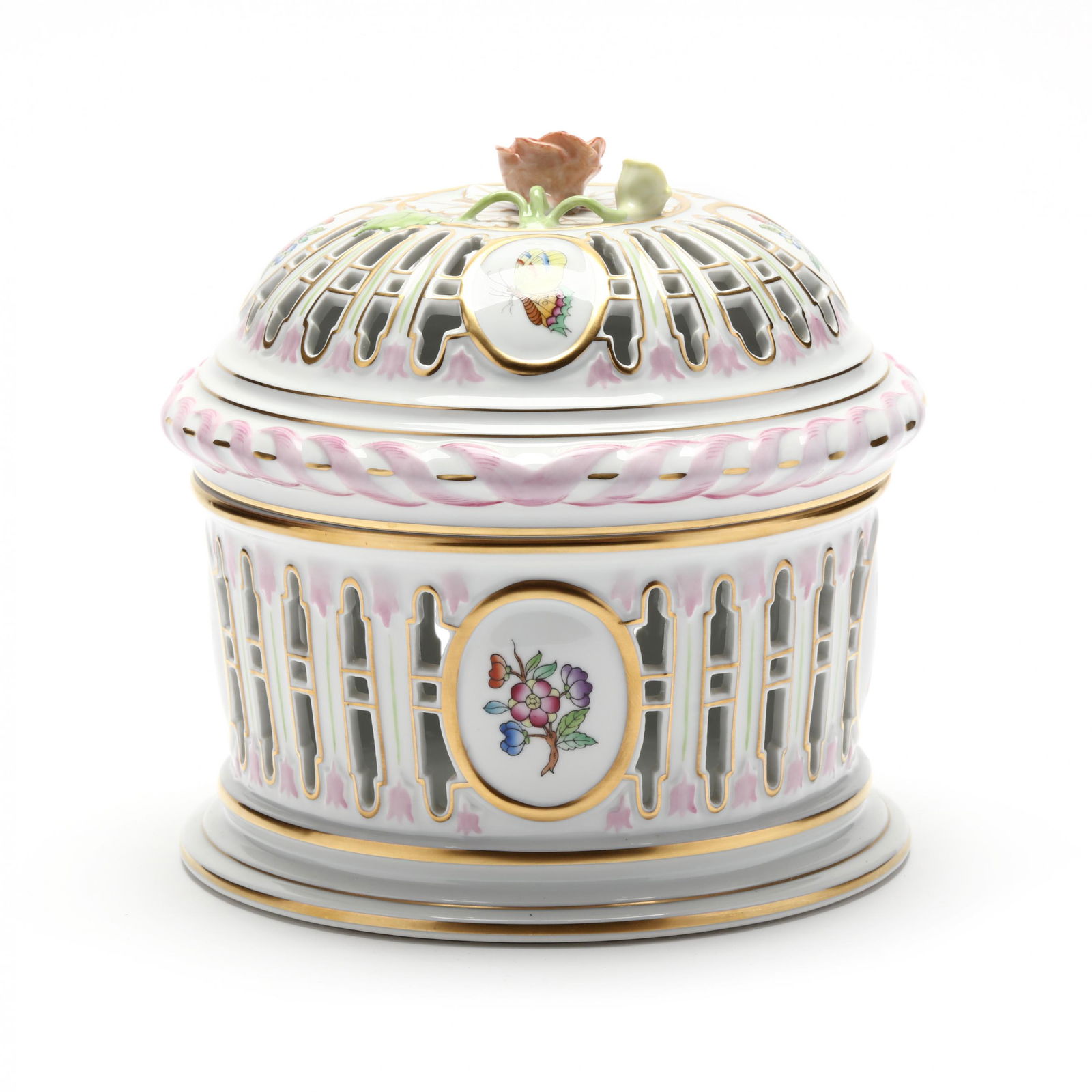 Herend Porcelain  Queen Victoria  Biscuit Barrel with Lid (1 of 8)