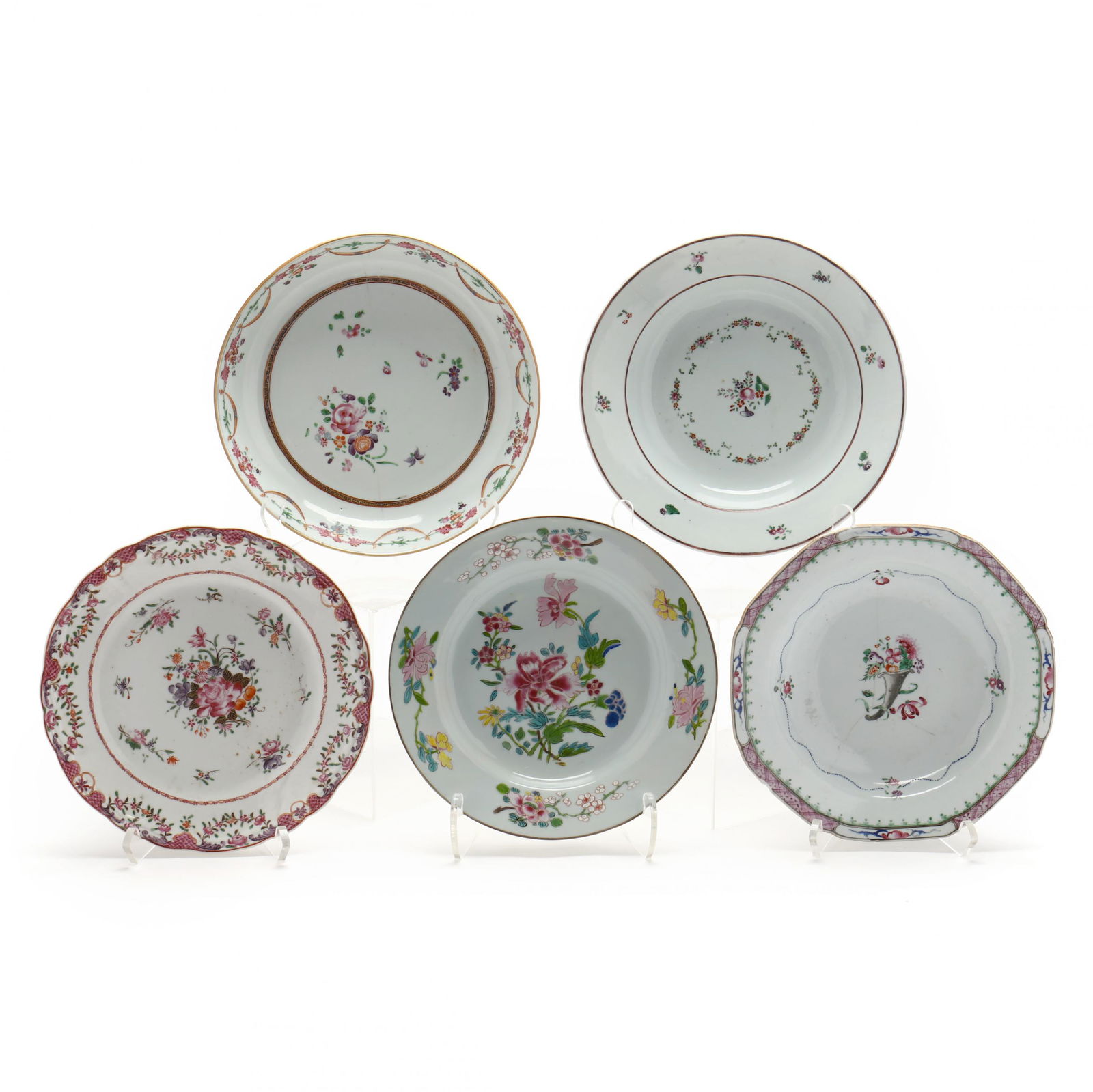 Five Antique Porcelain Plates (1 of 9)