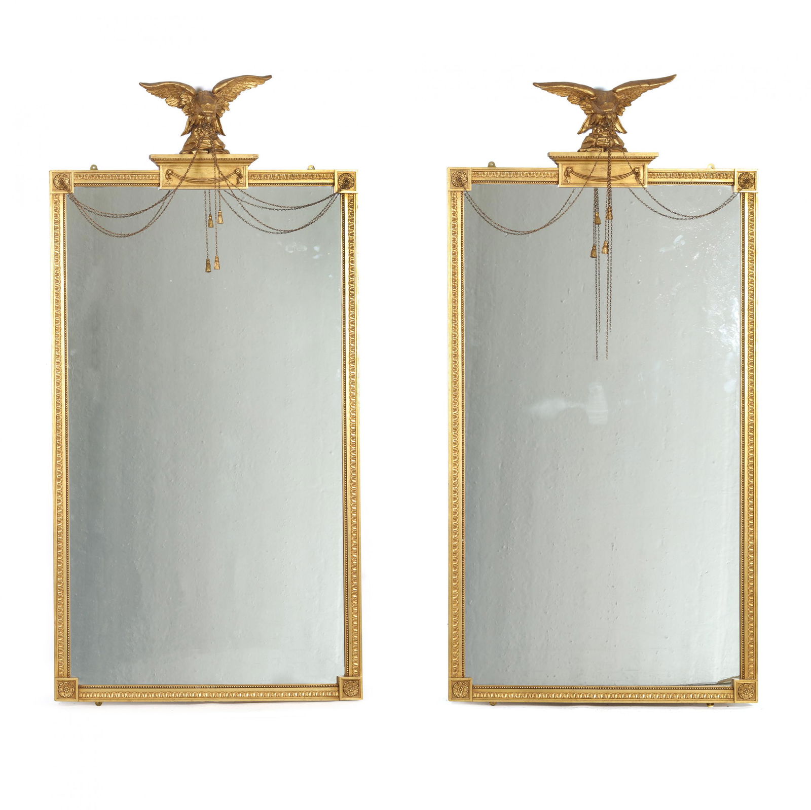 Friedman Brothers, Large Pair of Federal Style Gilt Pier Mirrors (1 of 10)