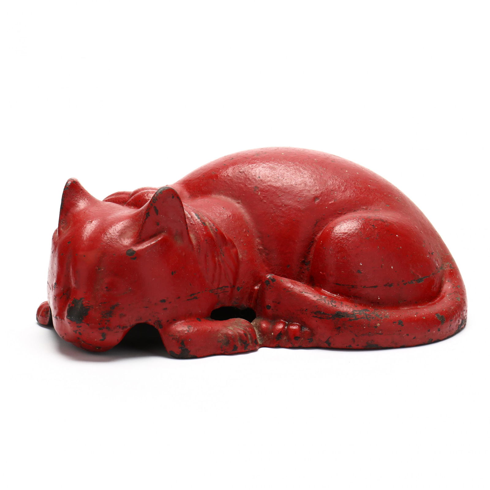 Vintage Cast Iron Sleeping Cat Doorstop (1 of 4)