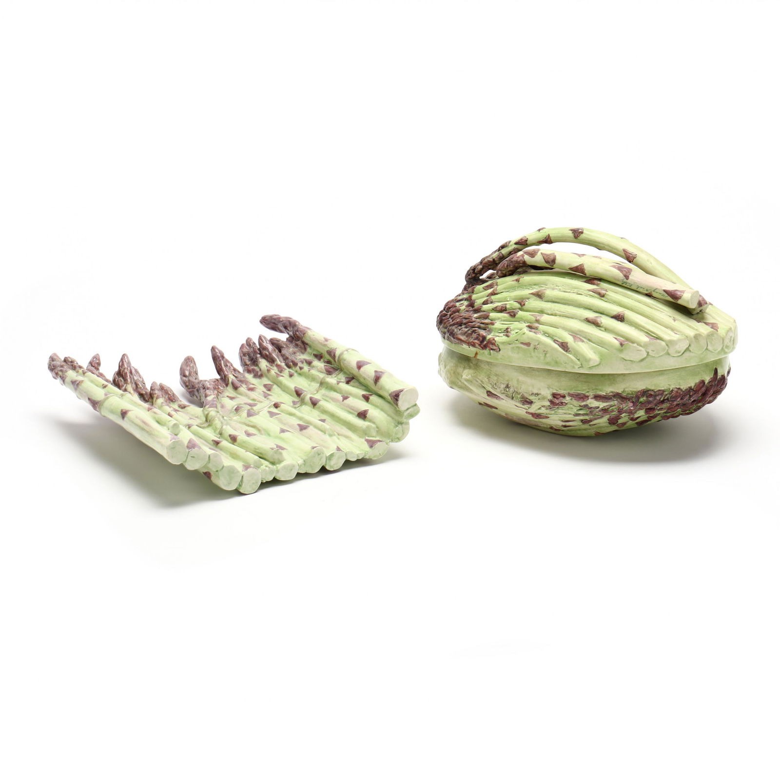 Mary Kirk Kelly Ceramic Asparagus Covered Bowl and Serving Dish (1 of 10)