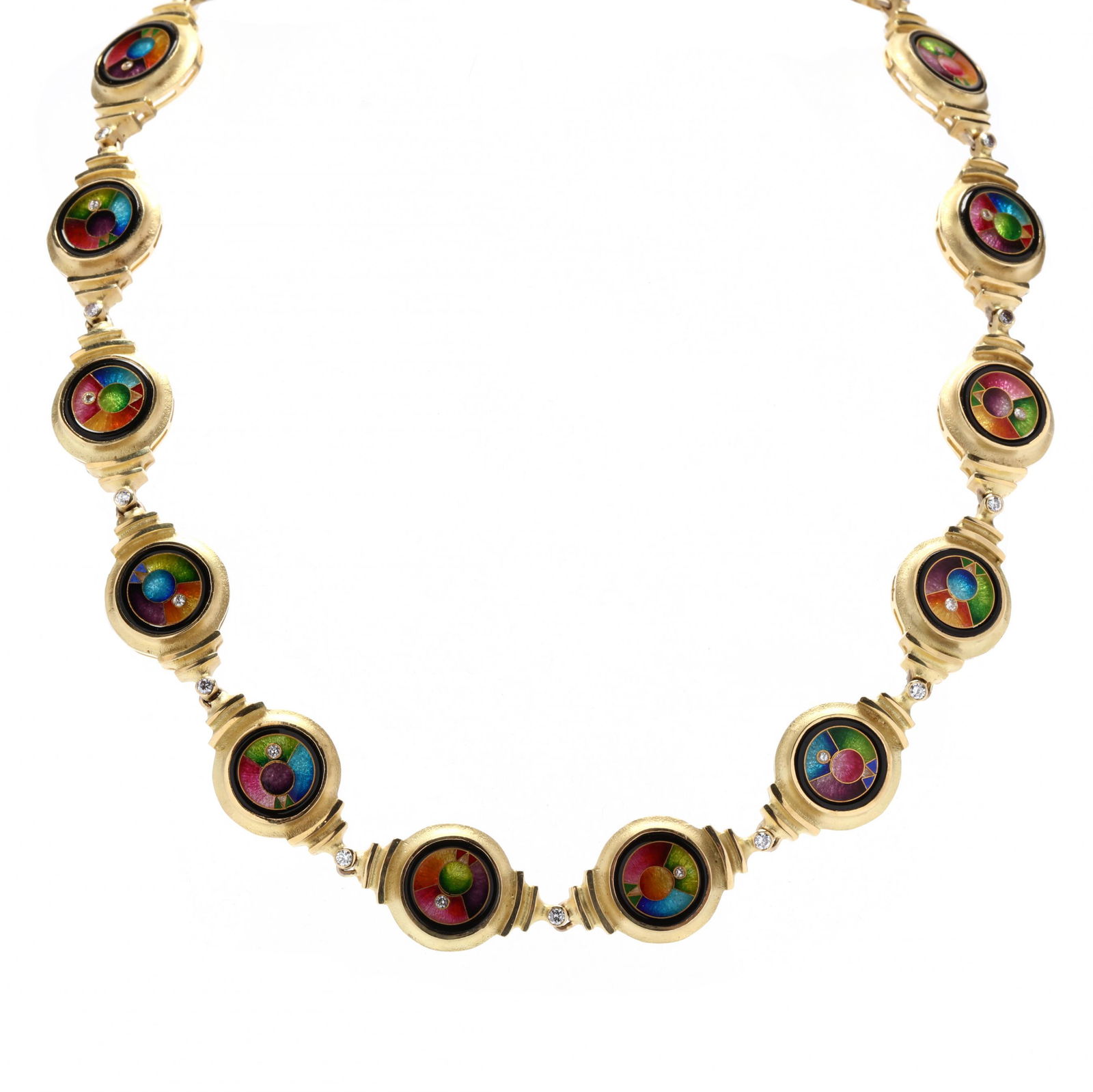 Gold, Diamond, and Enamel Necklace, Fusager Demski (1 of 5)