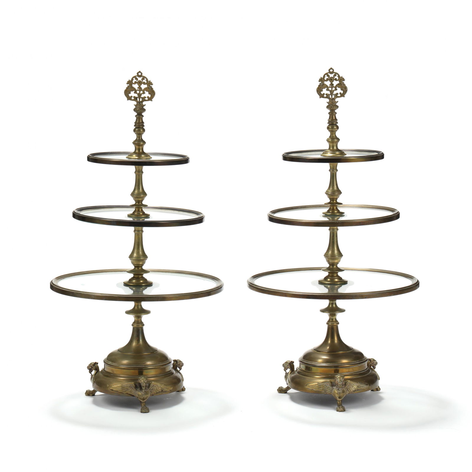 Antique Pair of Continental Three Tiered Pastry Stands (1 of 9)