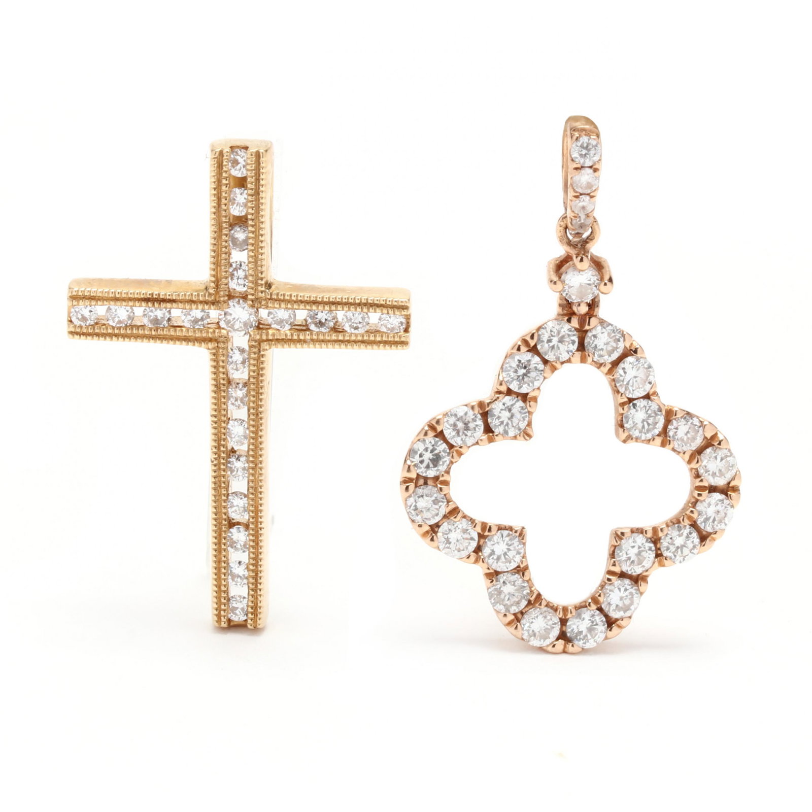 Two Gold and Diamond Set Pendants (1 of 3)