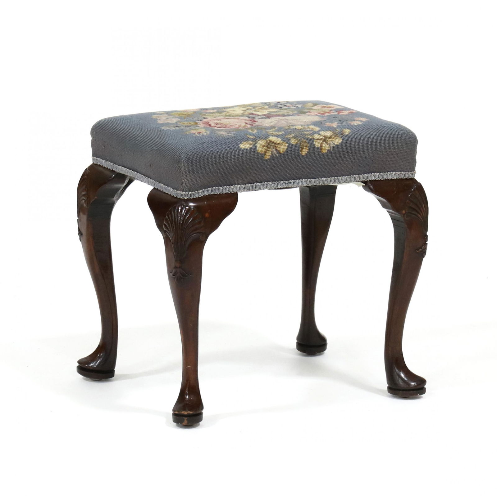 Antique Queen Anne Style Footstool (1 of 5)