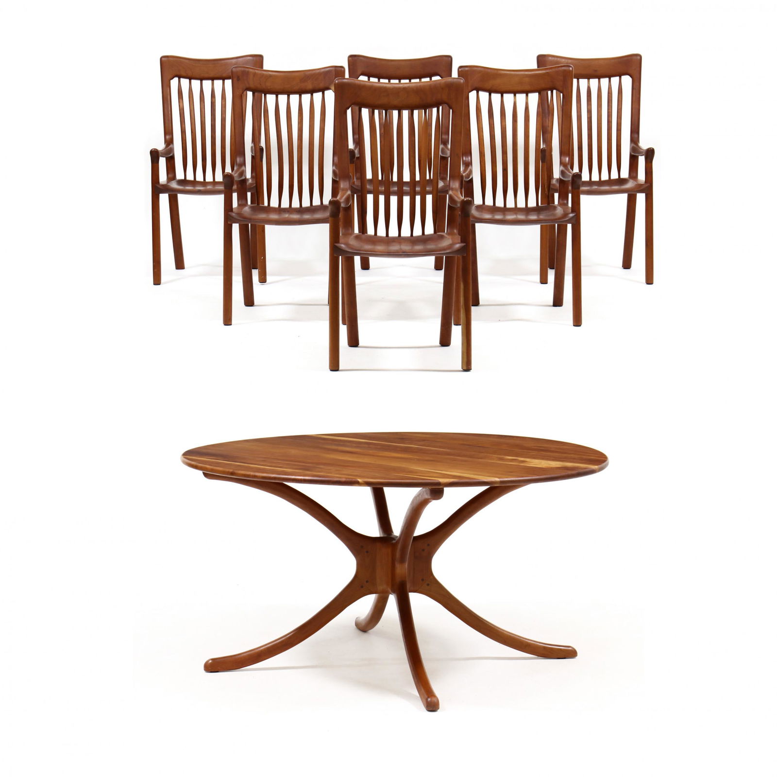 Bruce Bradford (NC), Custom Cherry Dining Table and Six Chairs (1 of 10)