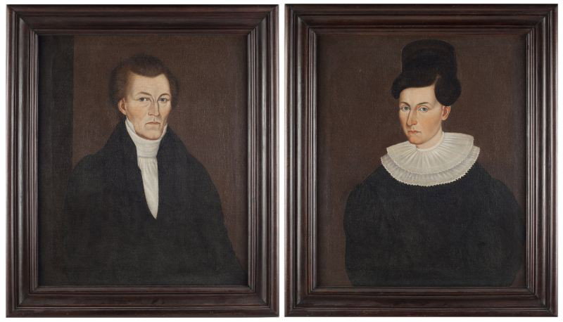 att. Sheldon Peck (1797-1868), Pair of Portraits