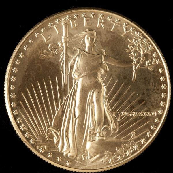 1986 American Eagle One Ounce Gold Bullion Coin: 1986 American Eagle One Ounce Gold Bullion Coin brilliant uncirculated.
