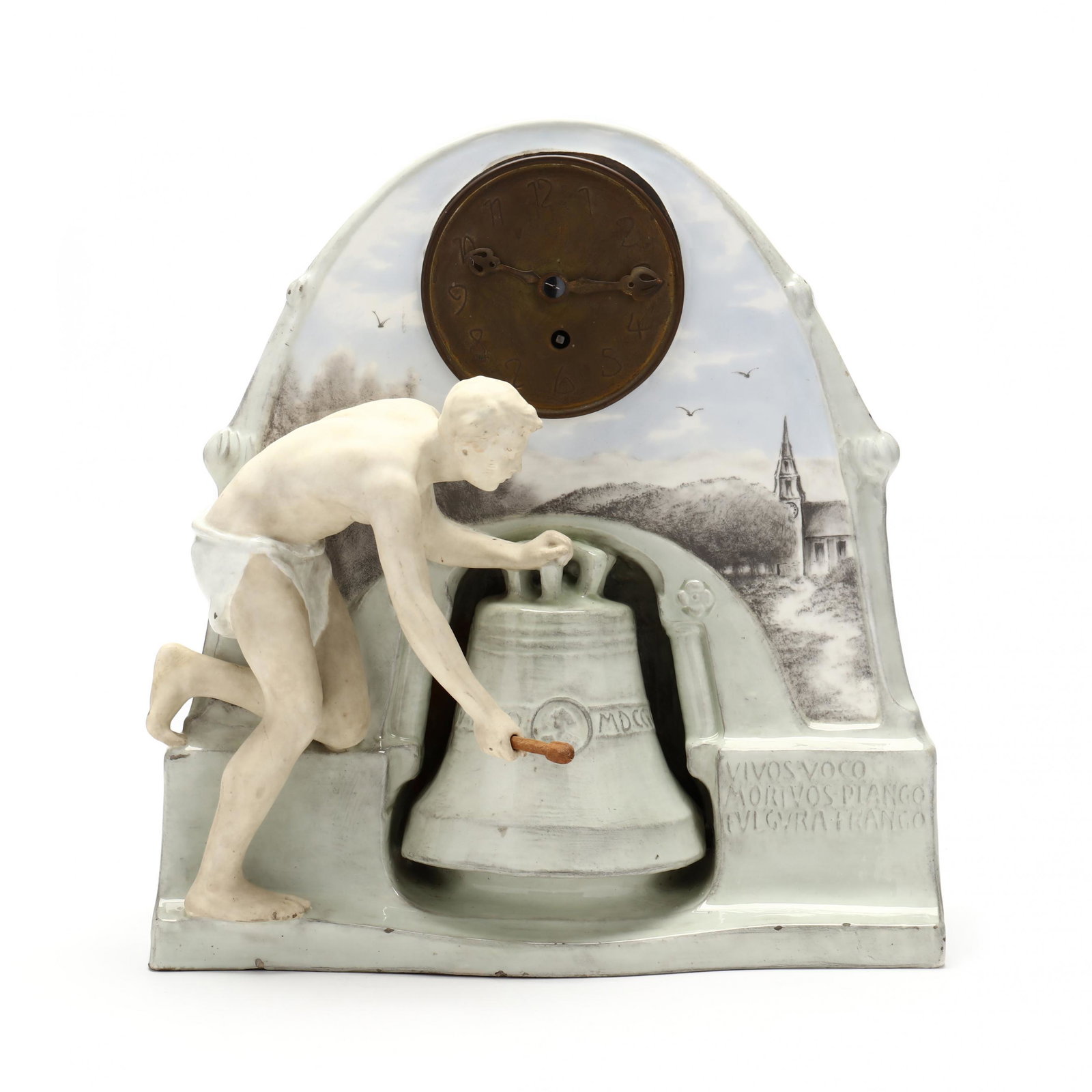 Friedrich Goldscheider,  Song Of The Bell  Figural Porcelain Mantel Clock (1 of 10)