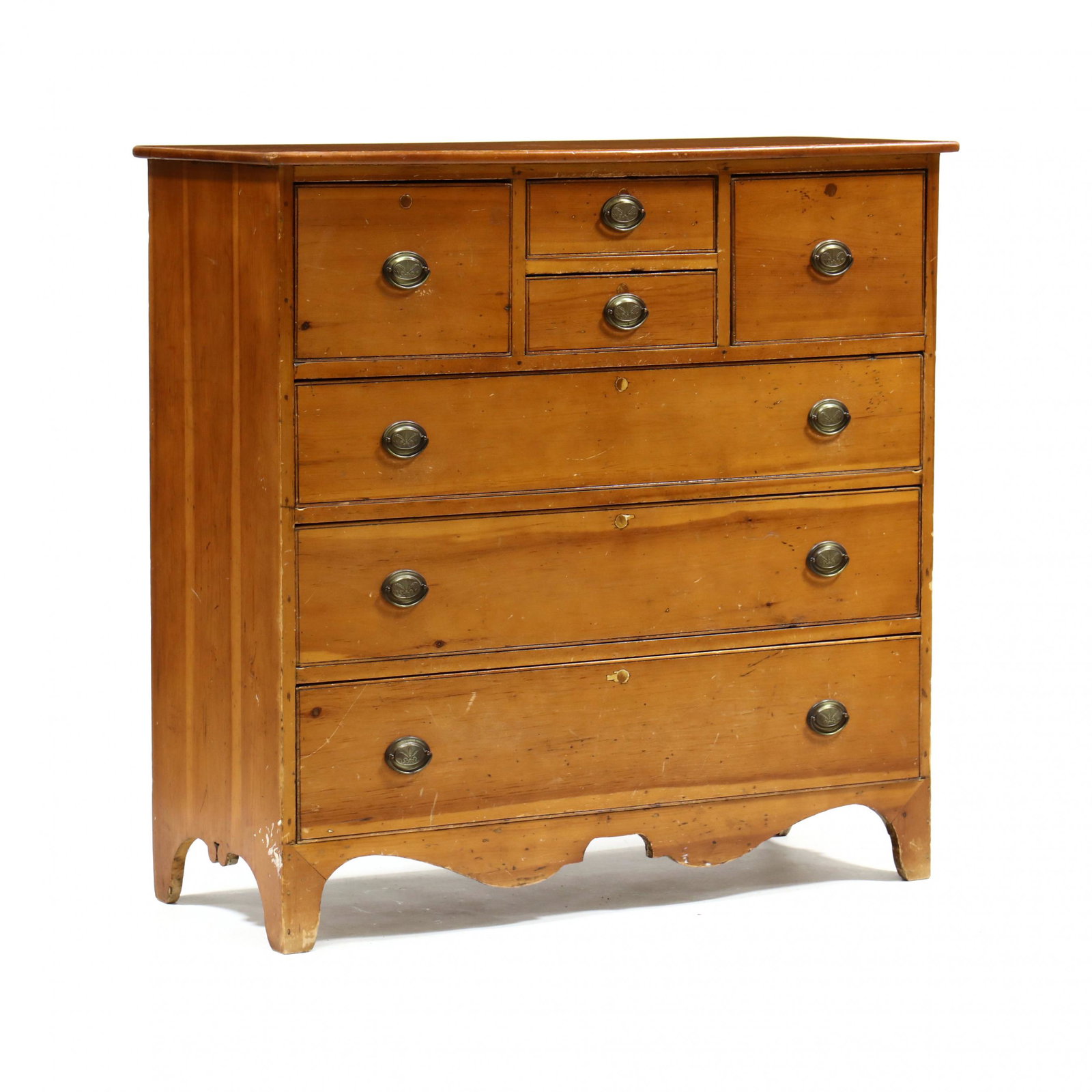 New England Pine Semi-Tall Chest of Drawers (1 of 6)