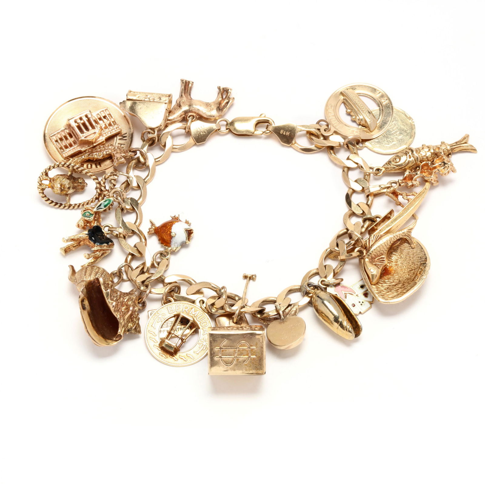 Gold Charm Bracelet with Charms (1 of 5)
