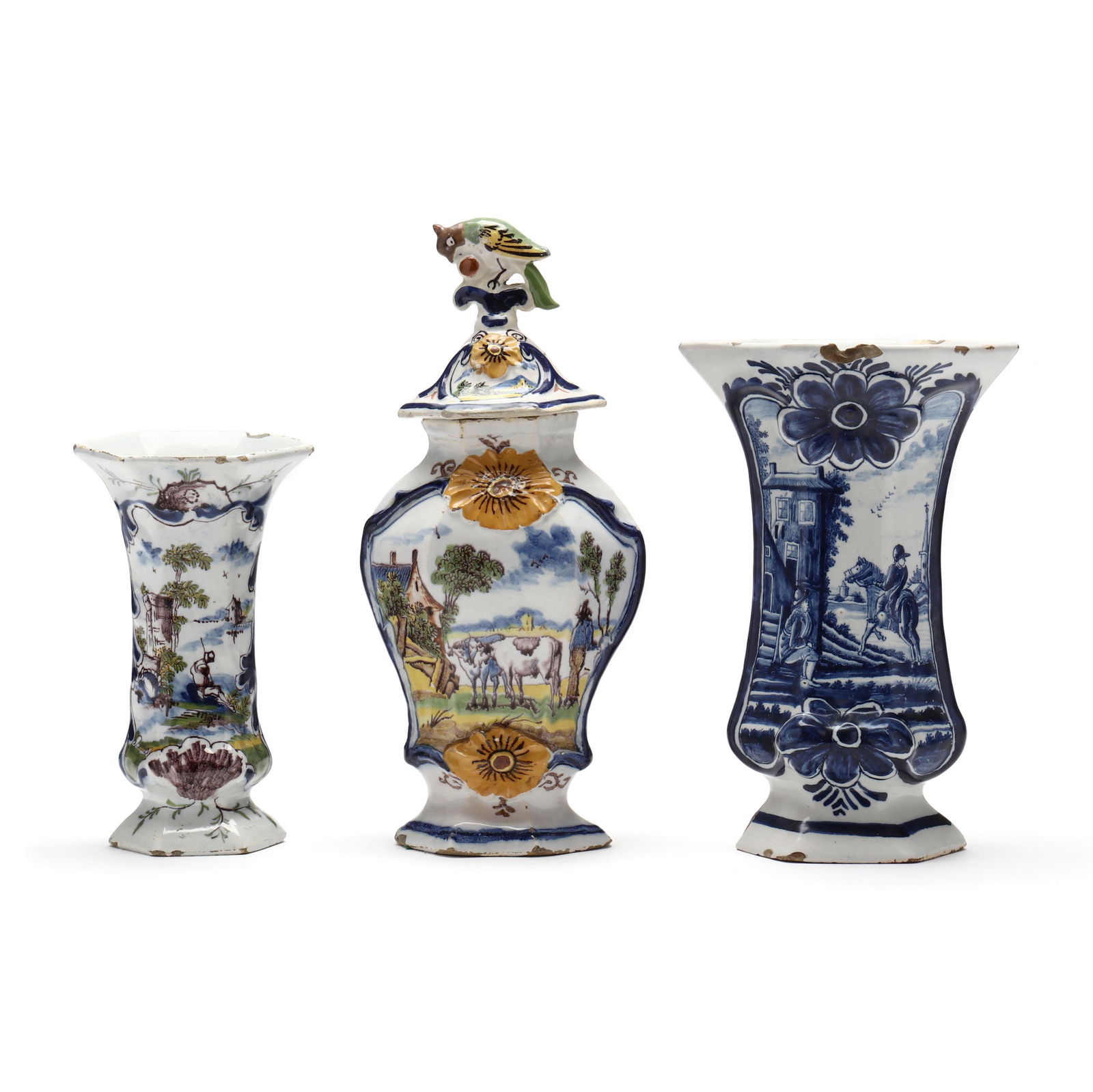 Three Signed Dutch Delft Vases (1 of 4)