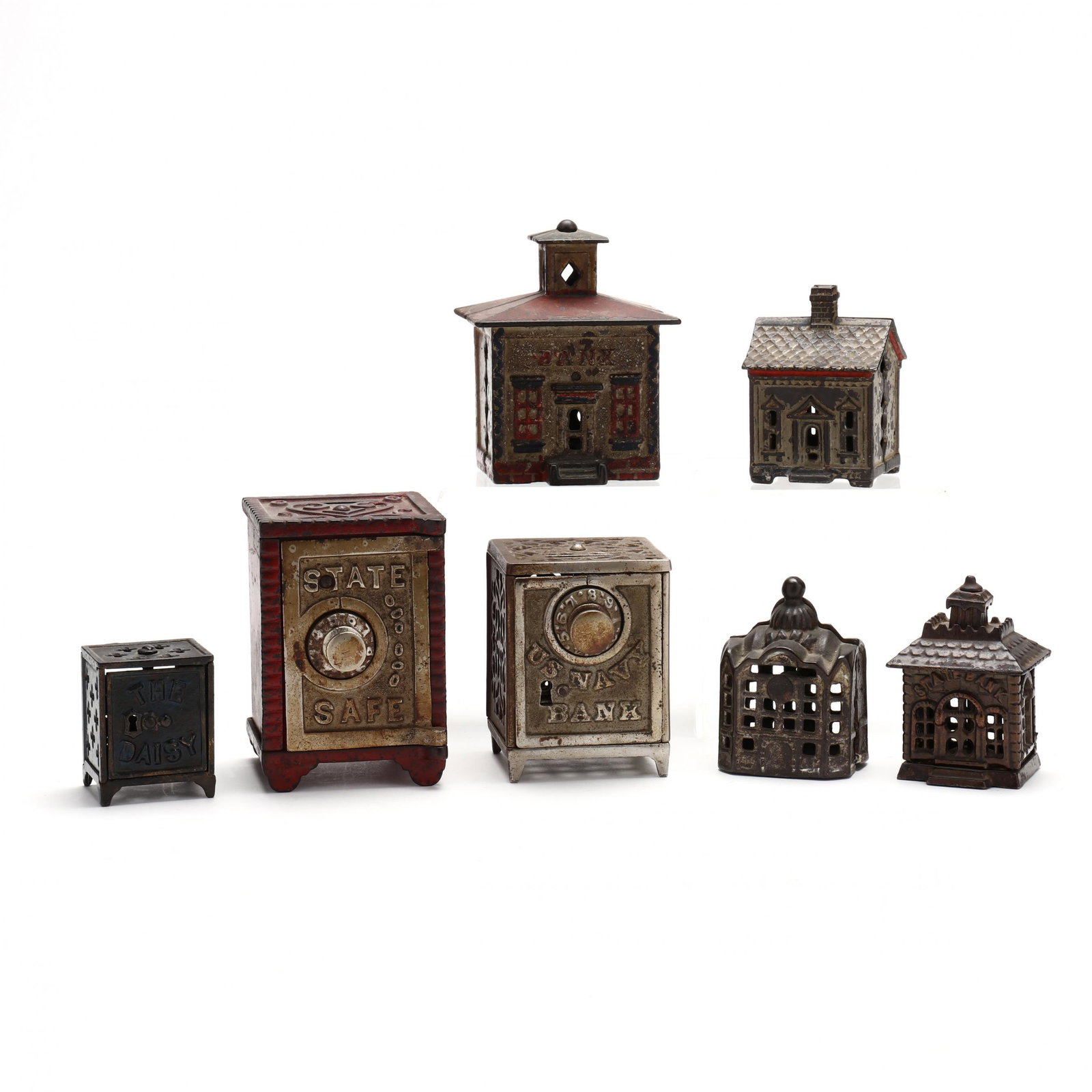 Seven Vintage Still Banks, Safes, and Bank Buildings (1 of 3)