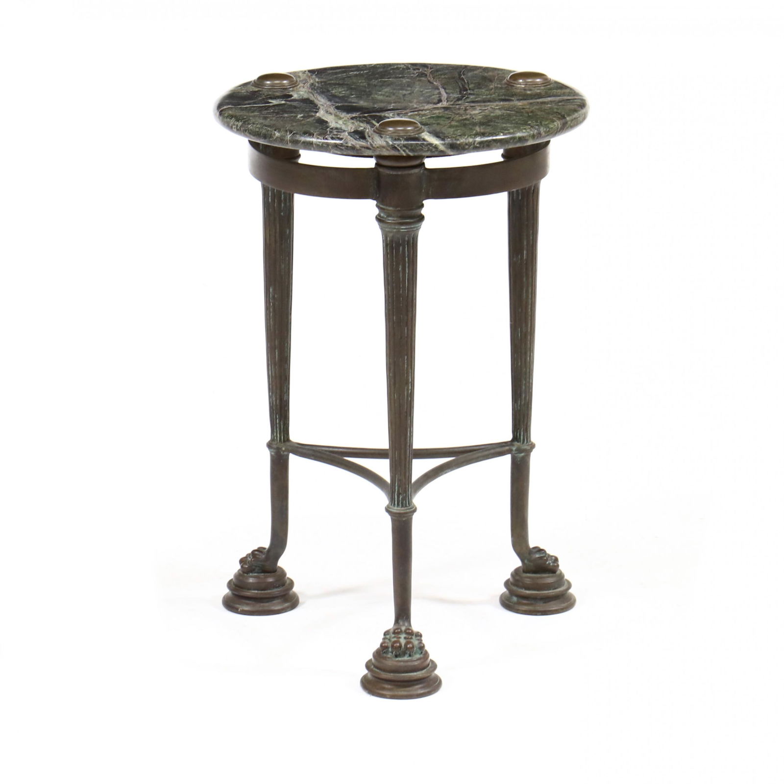 Vintage Neoclassical Style Bronze and Marble Gueridon (1 of 3)