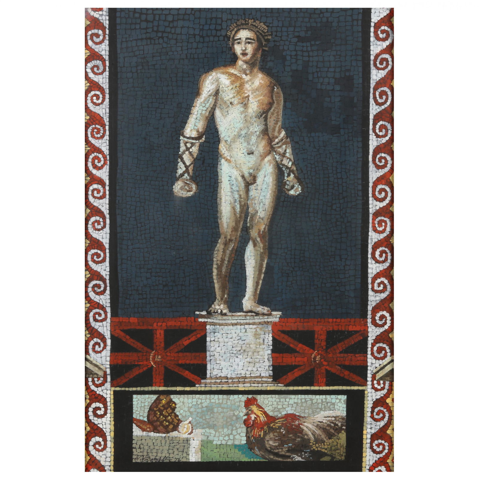 A Contemporary Painting of a Roman Mosaic (1 of 6)