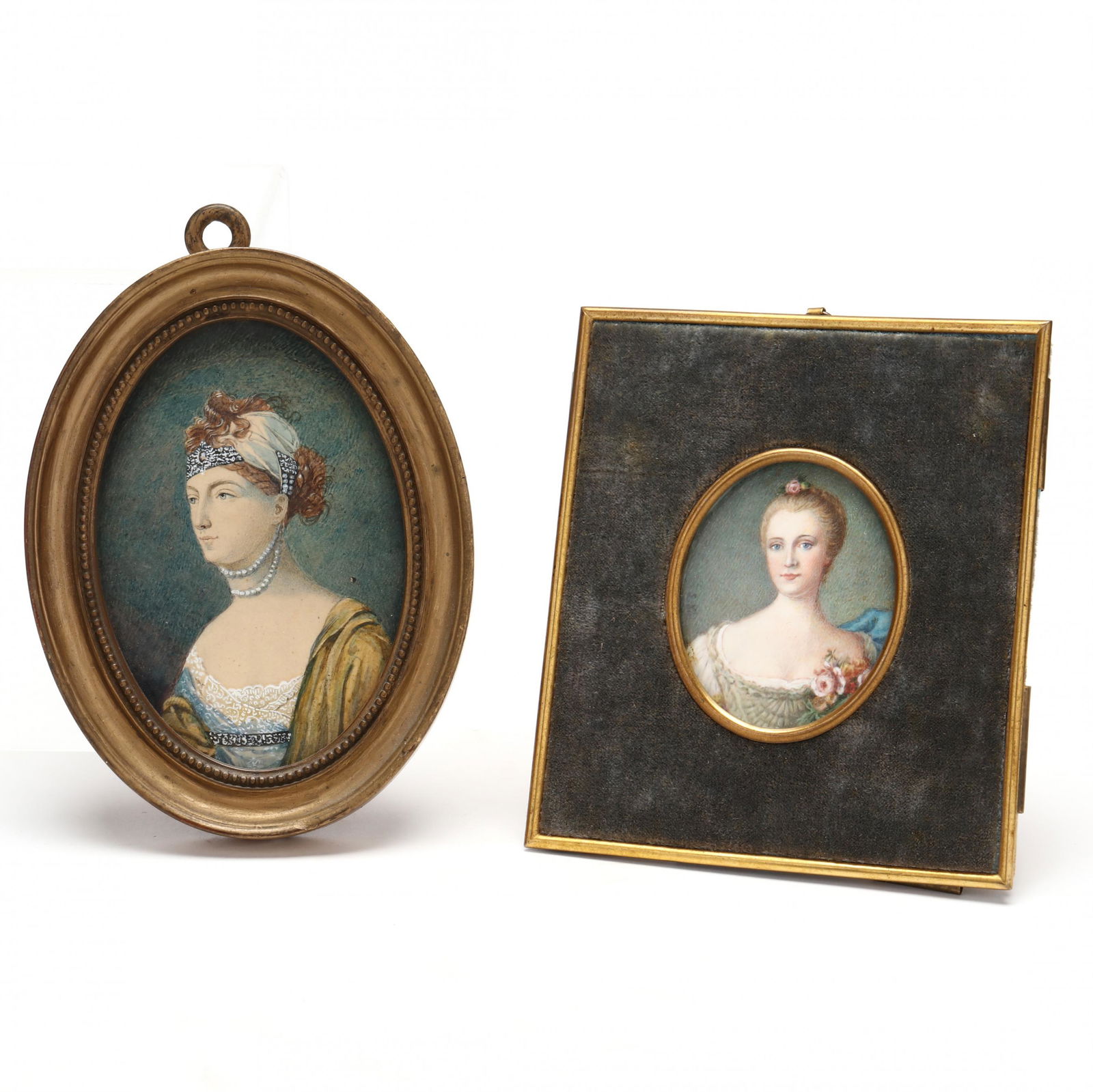 Two Antique Continental Portrait Miniatures (1 of 5)