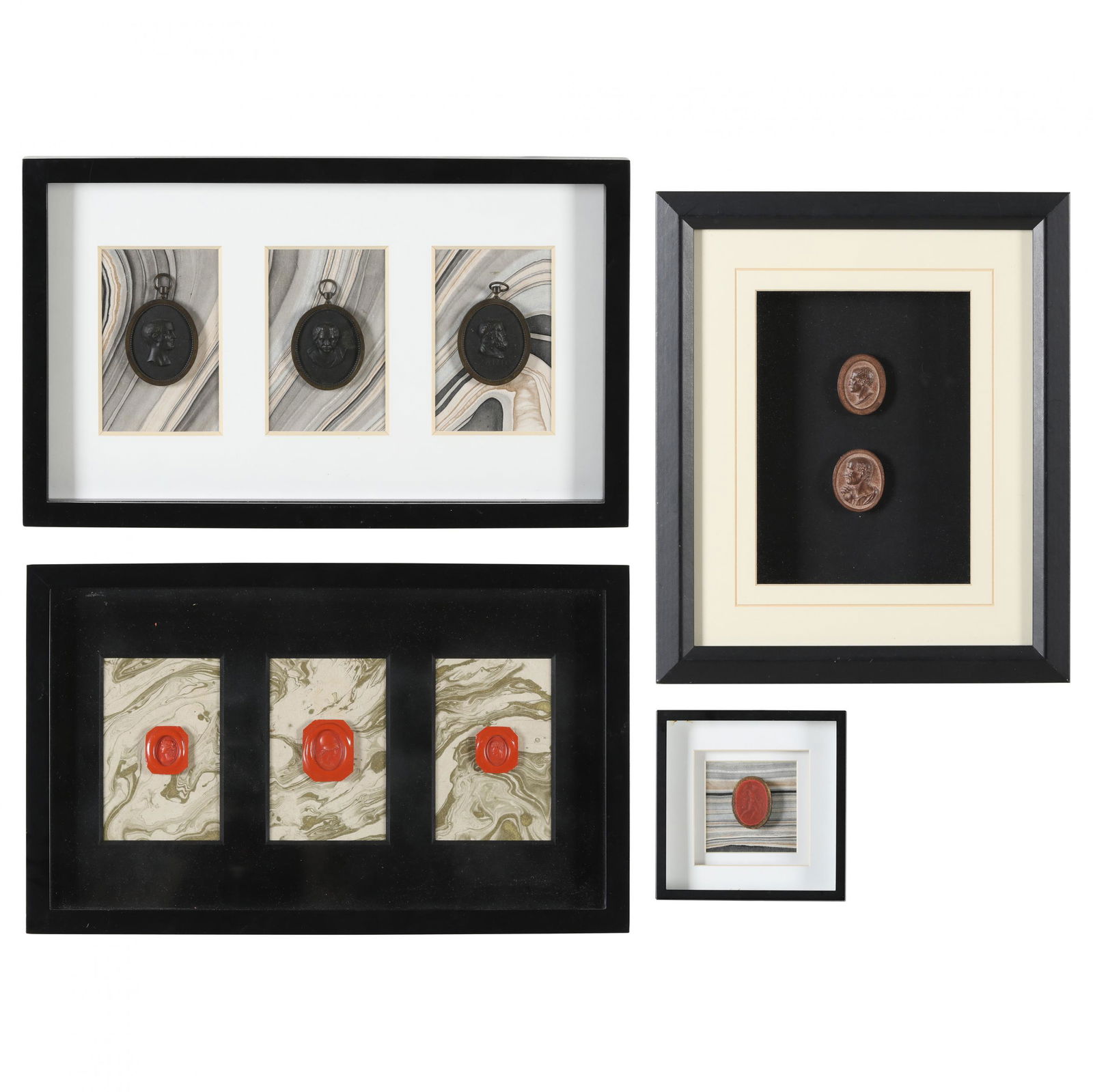 Nine Grand Tour Neo-Classical Intaglios in Four Custom Frames (1 of 7)