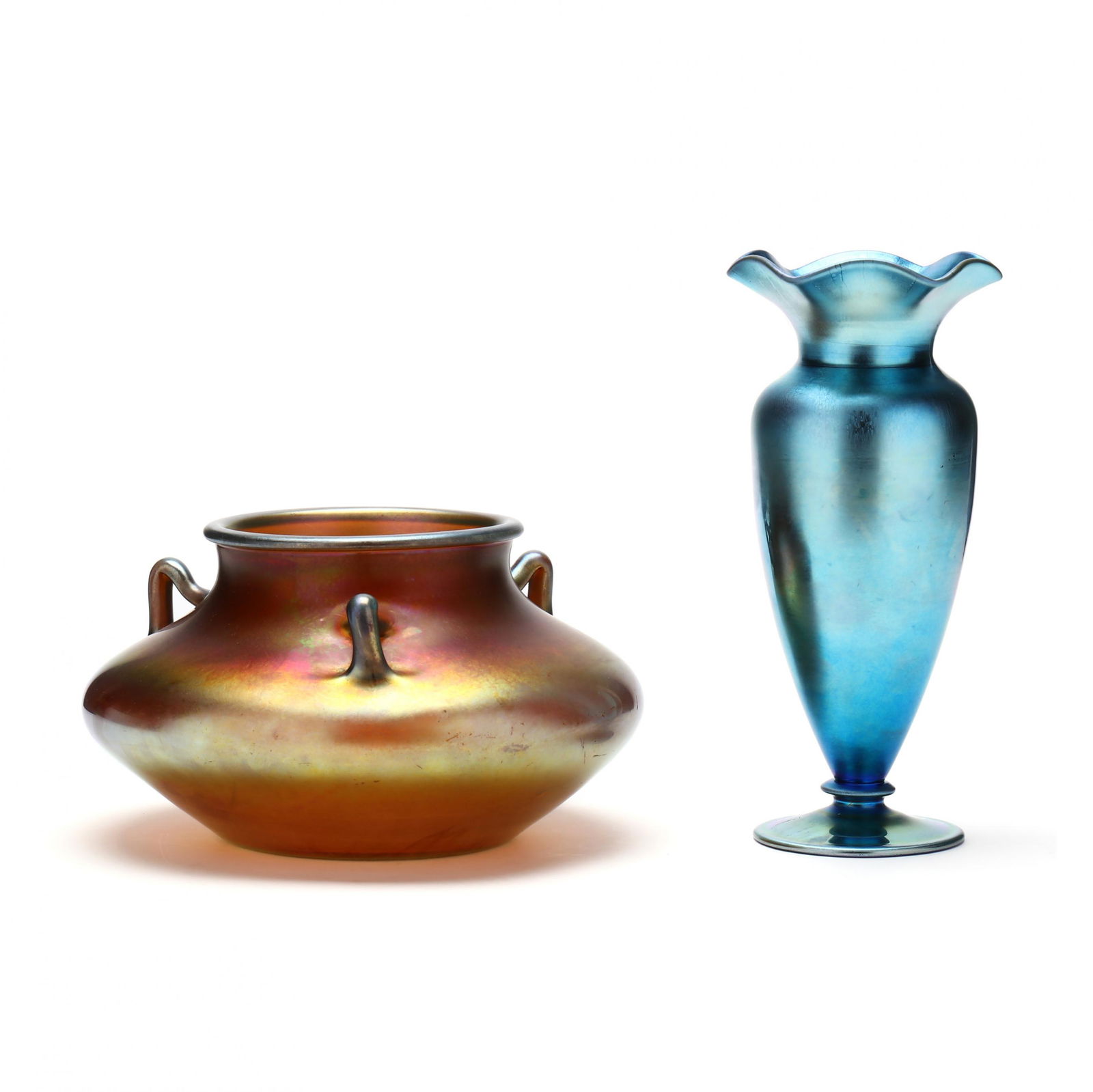 Two Early Steuben  Aurene  Glass Vases (1 of 8)